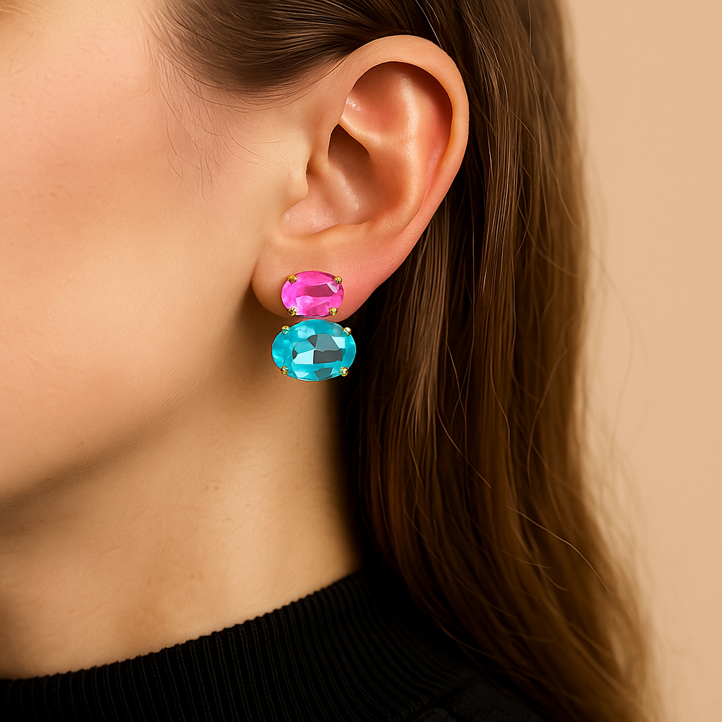 Aros Oval Rosa Celeste-1