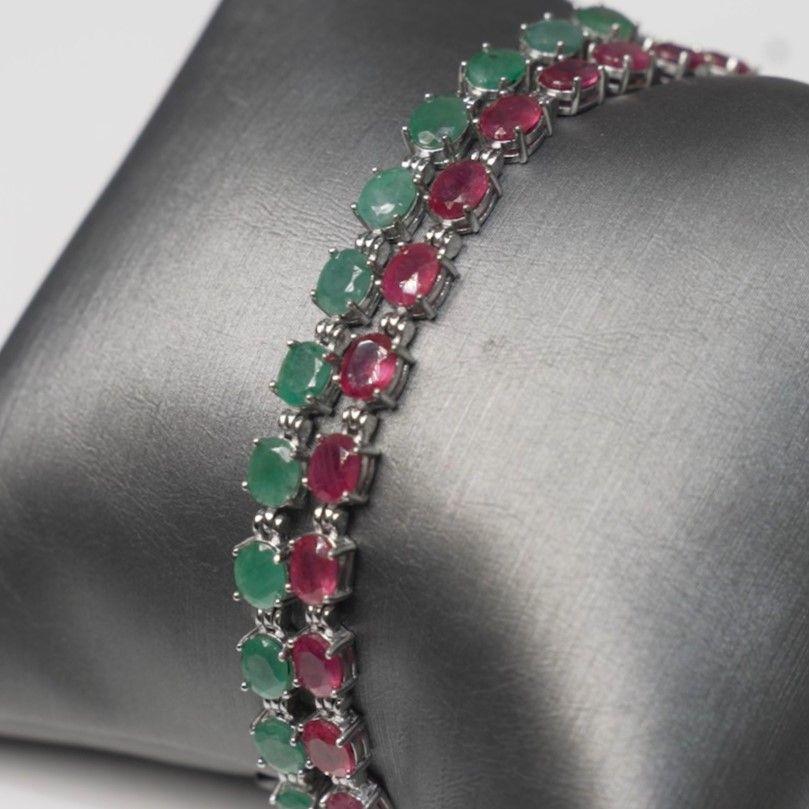 Pulsera Bloom Esmeraldas Naturales 6 Ct-3