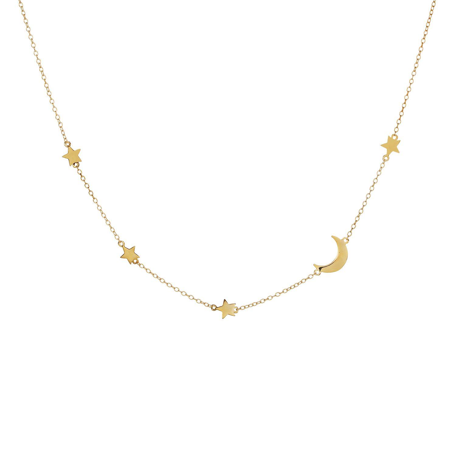 Collar Luna Y Estrellas Dorado-0