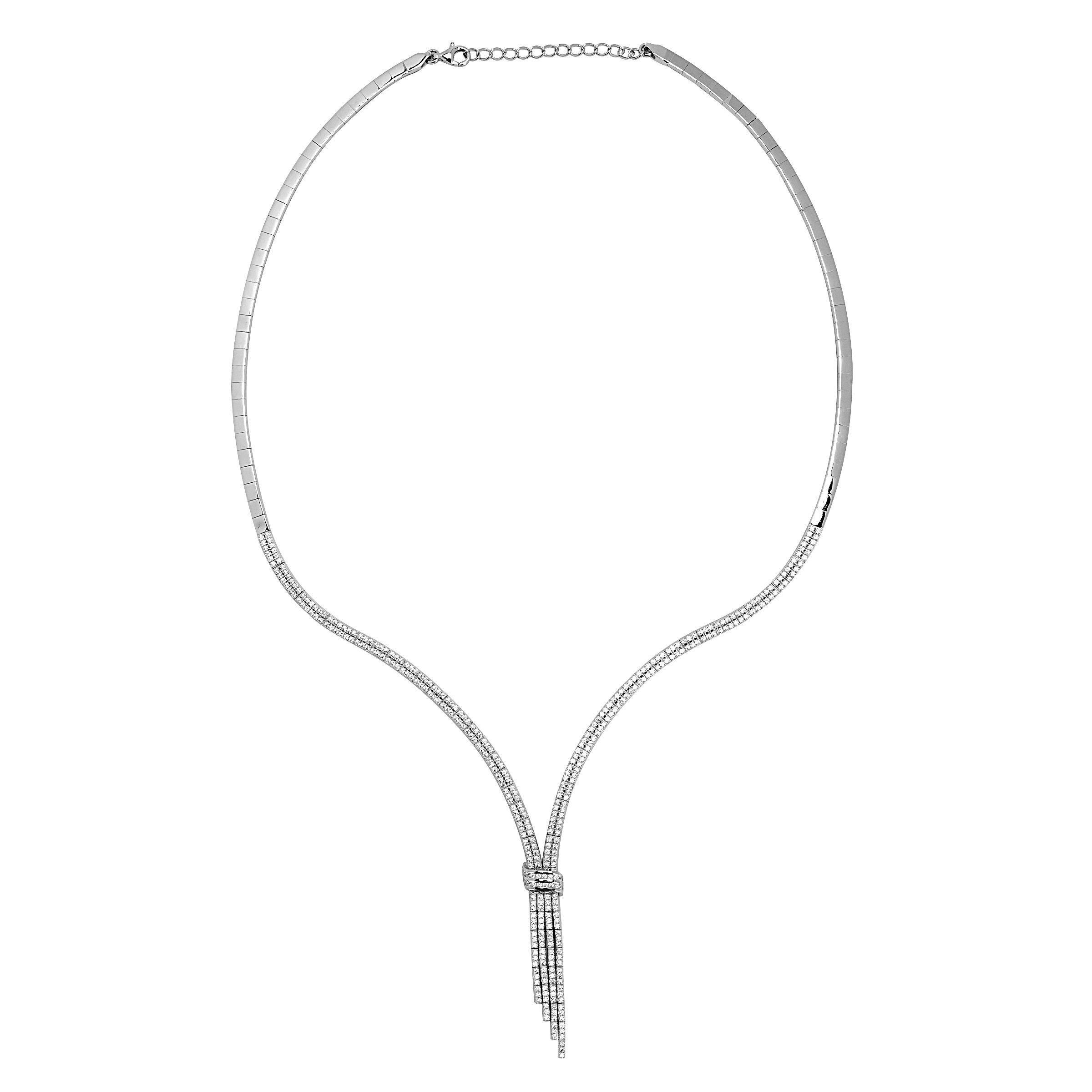 Collar Fran Plata 925 En Forma De V-4