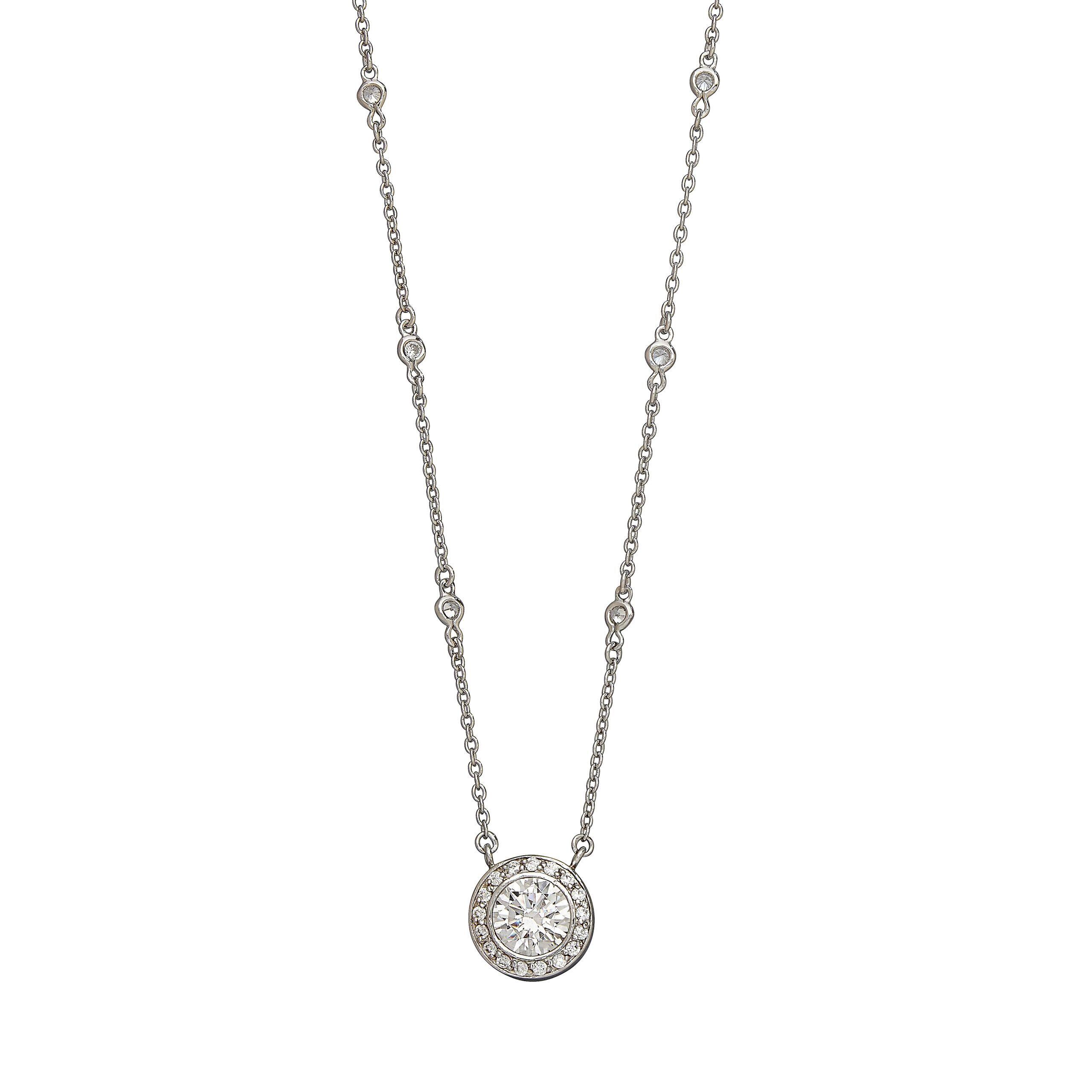 Collar Punto De Luz Con Bisel Pave-0