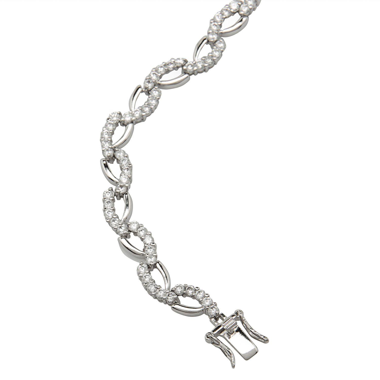 Pulsera  Shaped With Clear Cz-1