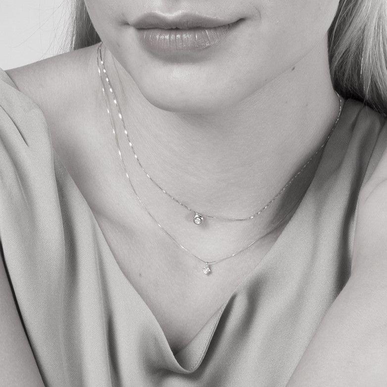 Punto De Luz Oro Blanco 18K Diamante Grifa 0.11Ct-2