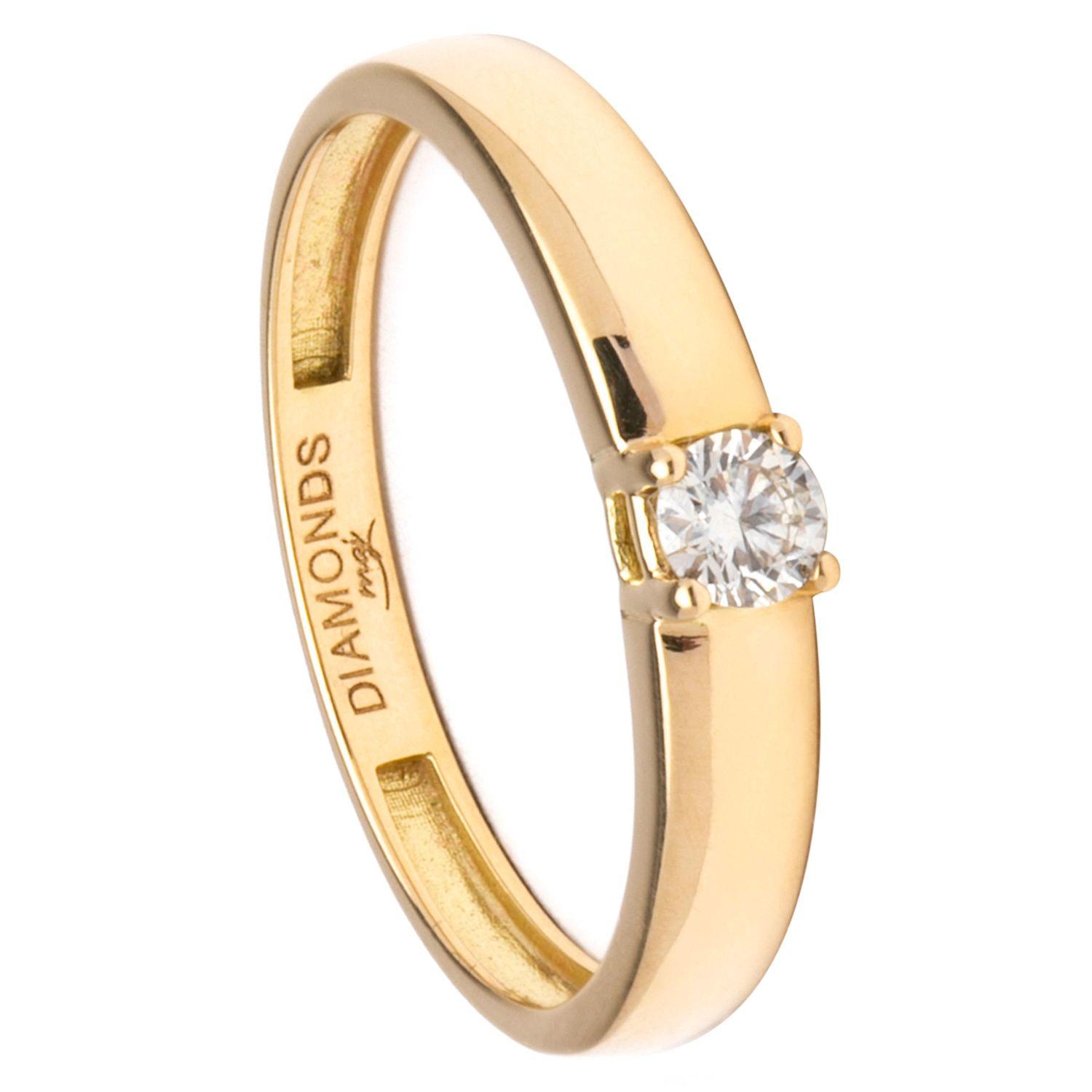 Anillo Solitario Oro 18K Diamante 4 Grifas 0.10Cts #13-0