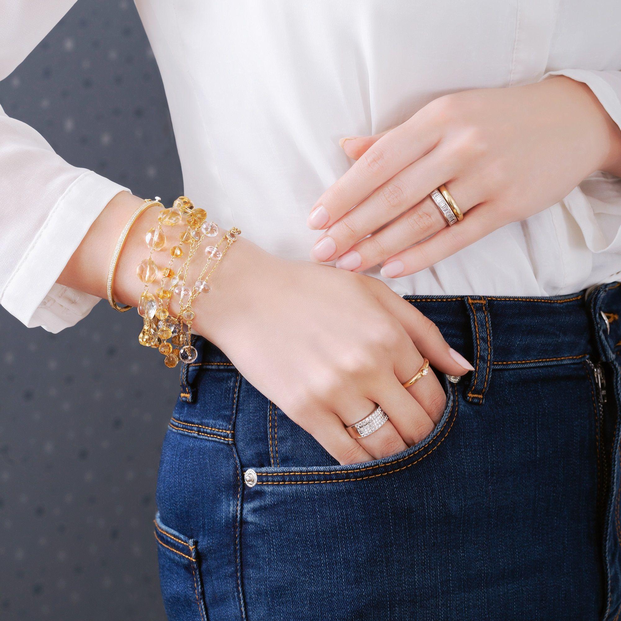 Anillo Ob Princess 3 Corridas 0.97Kt Borde Bte 0.56 Ct #15-1