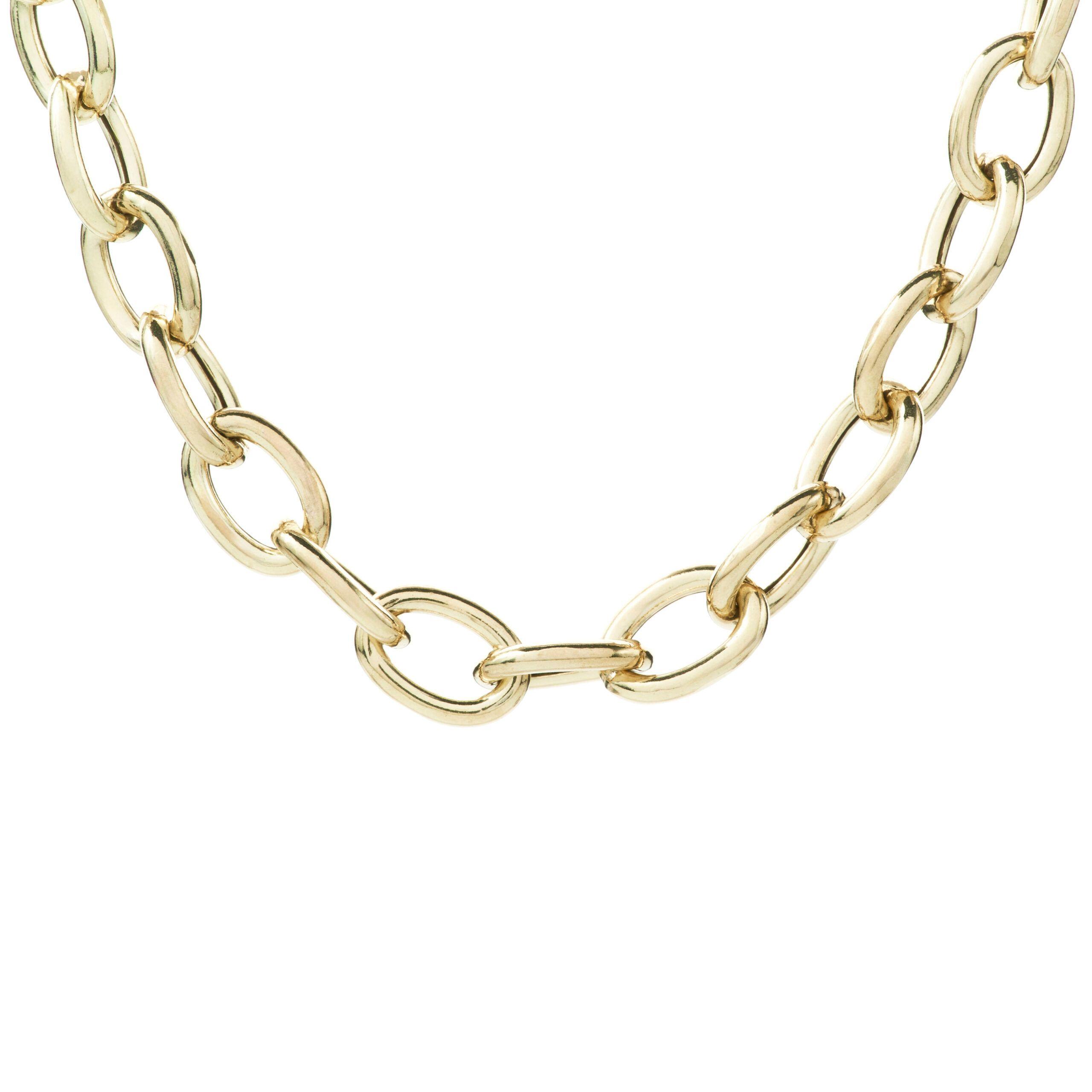 Collar Plata Dorada Oval-0