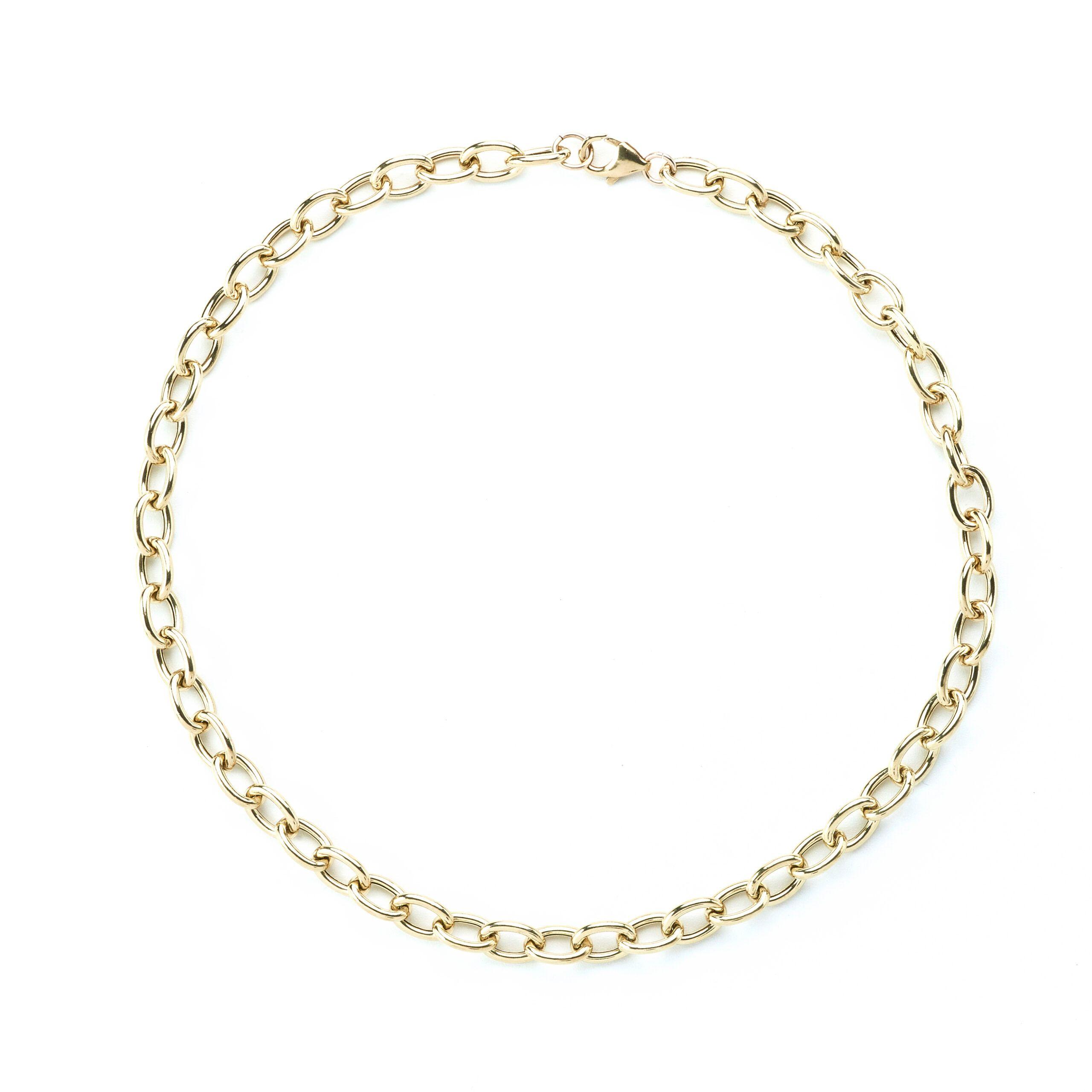 Collar Plata Dorada Oval-1
