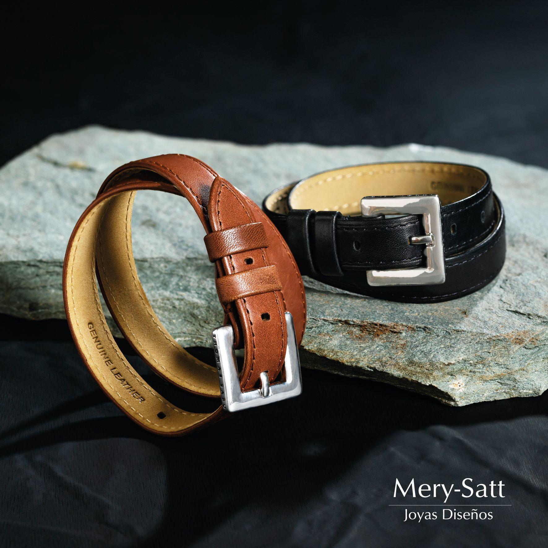 Pulsera  Cuero Negro Hebilla Lb32-3
