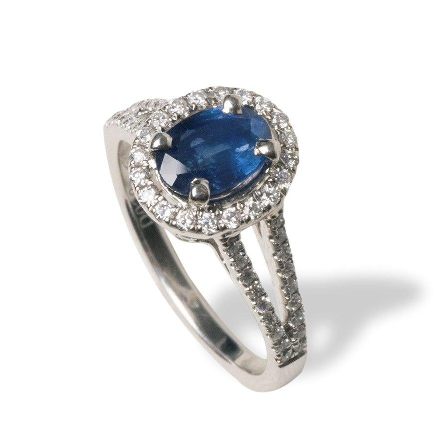 Anillo Oro Blanco Solitario Zaf 1,02 Brillantes #14-0