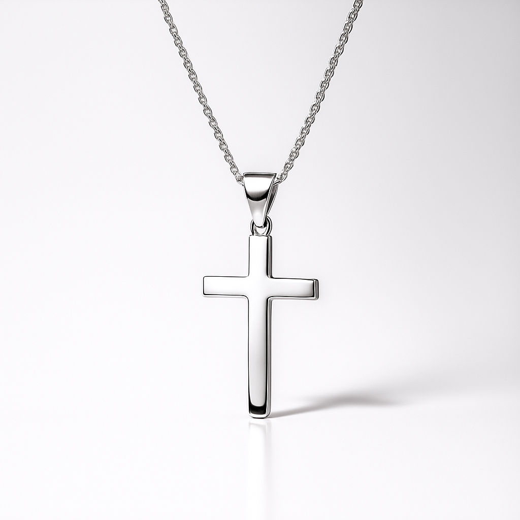 Cruz Oro blanco 18Kt Plana 20X12Mm-2