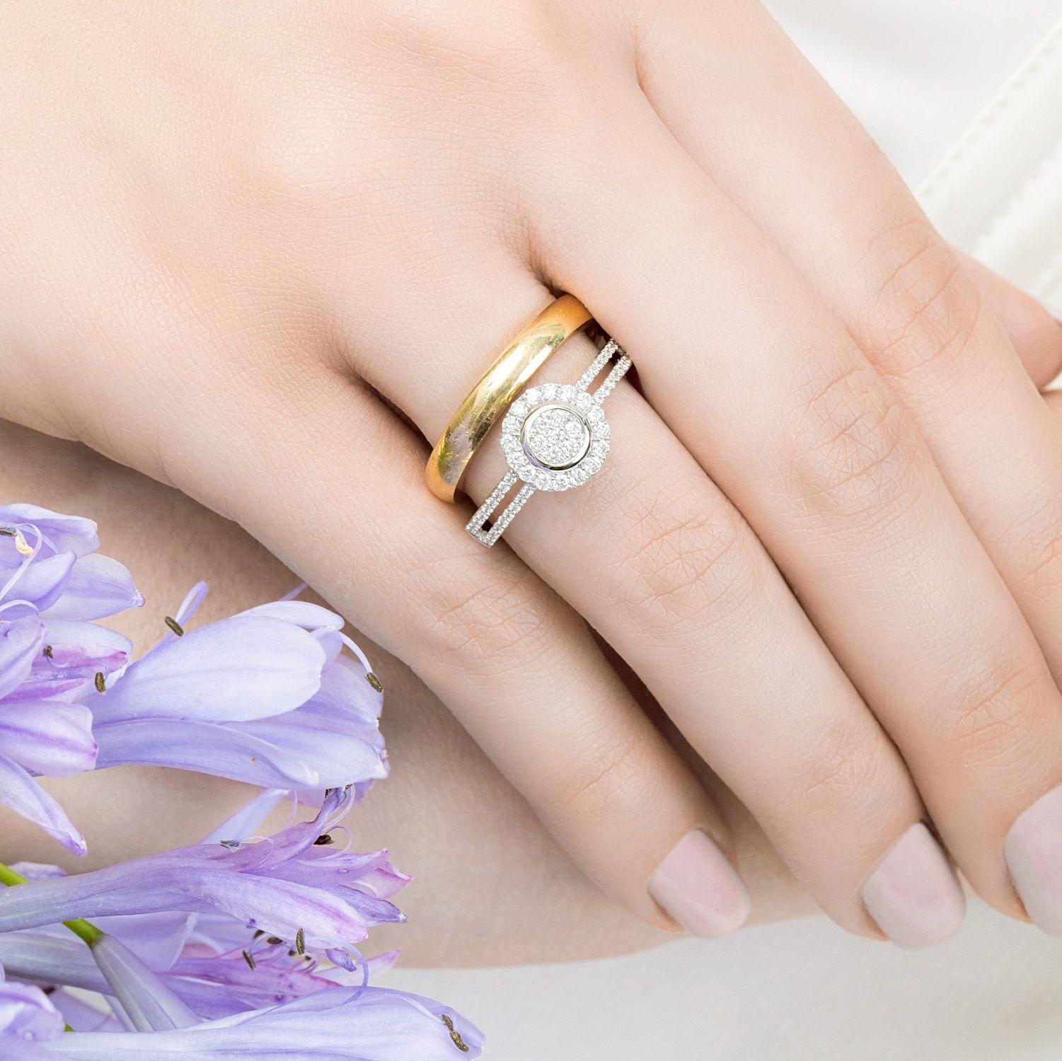 Anillo Ob Sofia 0.37Ct Doble Corrida Btes En Cuerpo #14-1