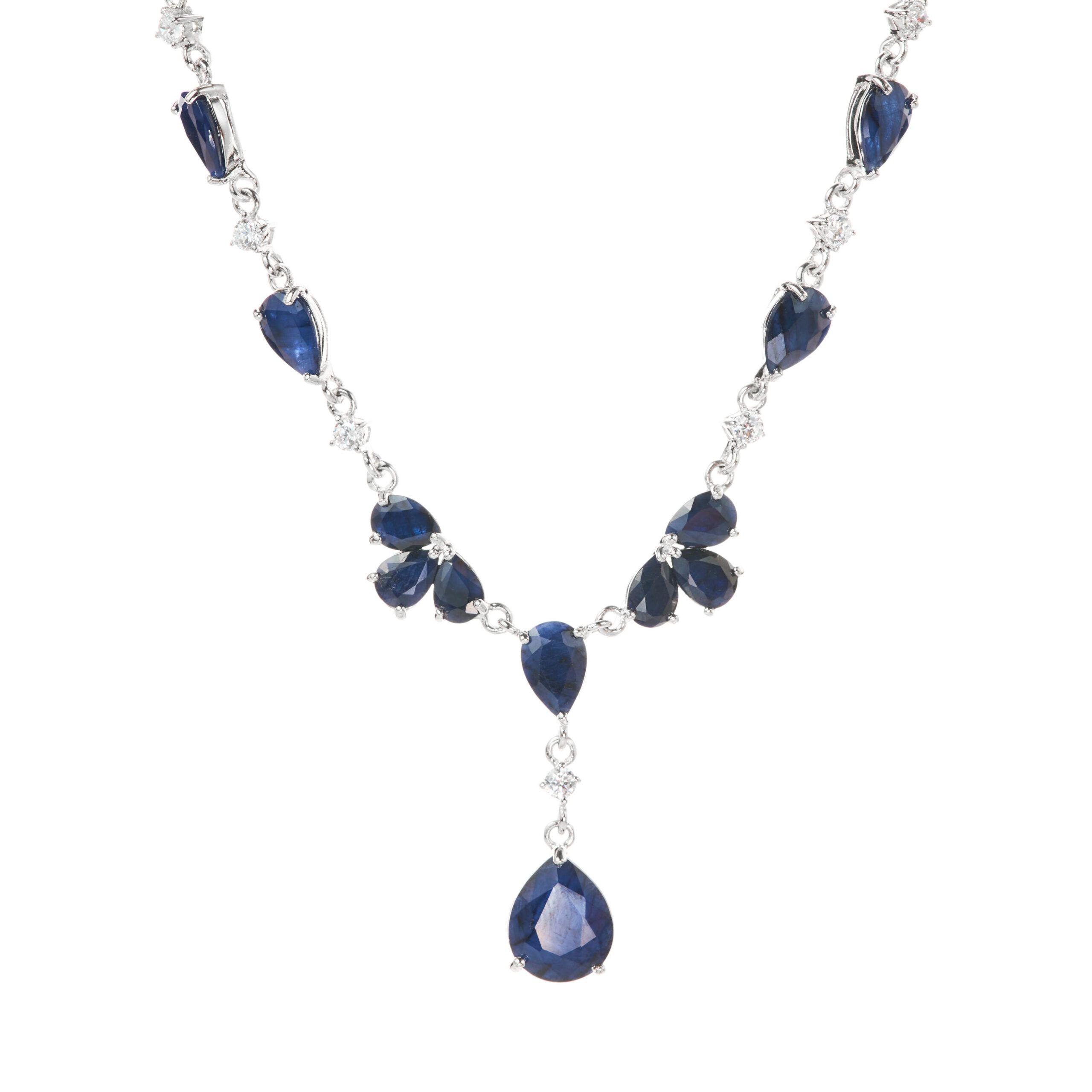 Collar Zafiros Naturales en Gota-2