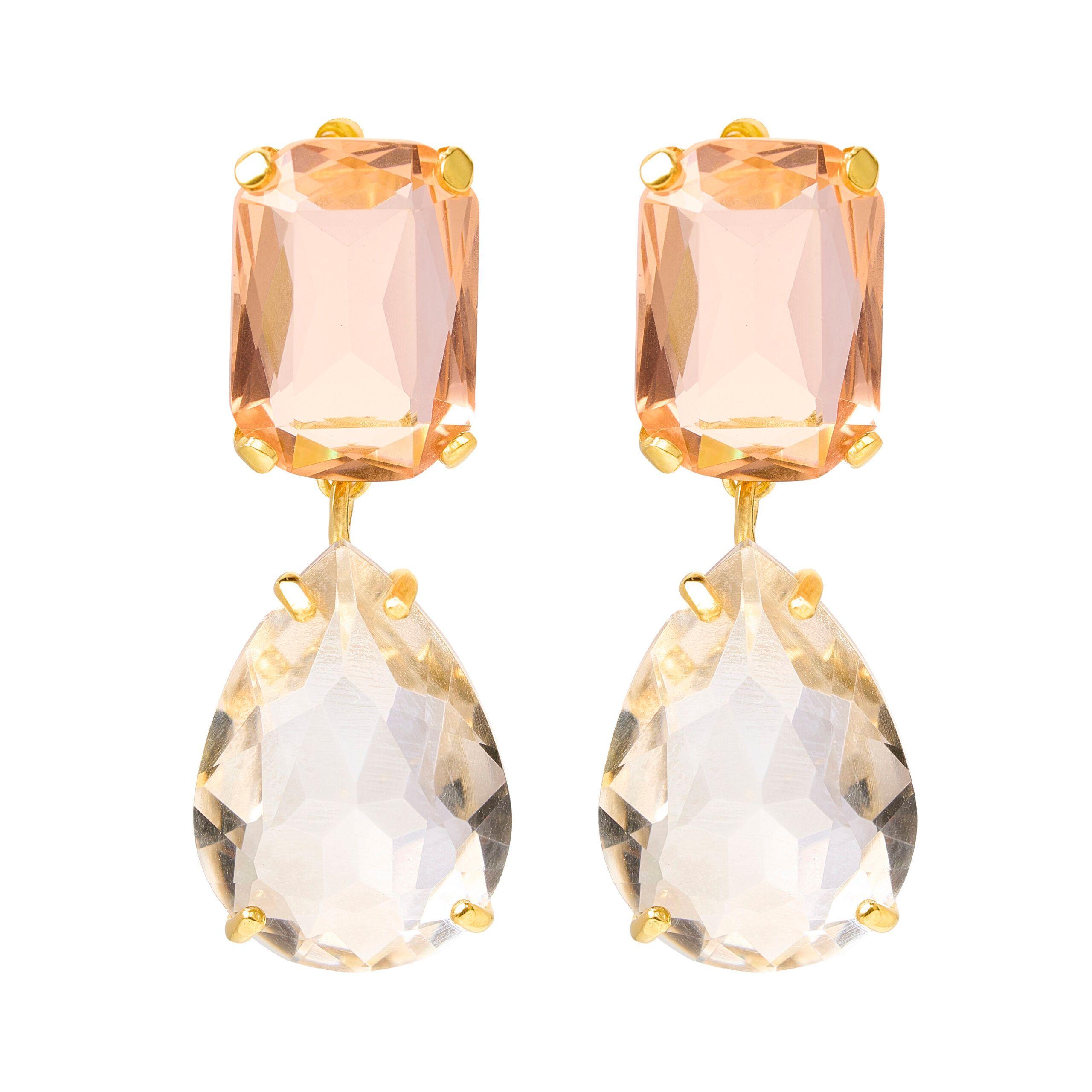 Aros en Rosa  y Gris  en dorado-0