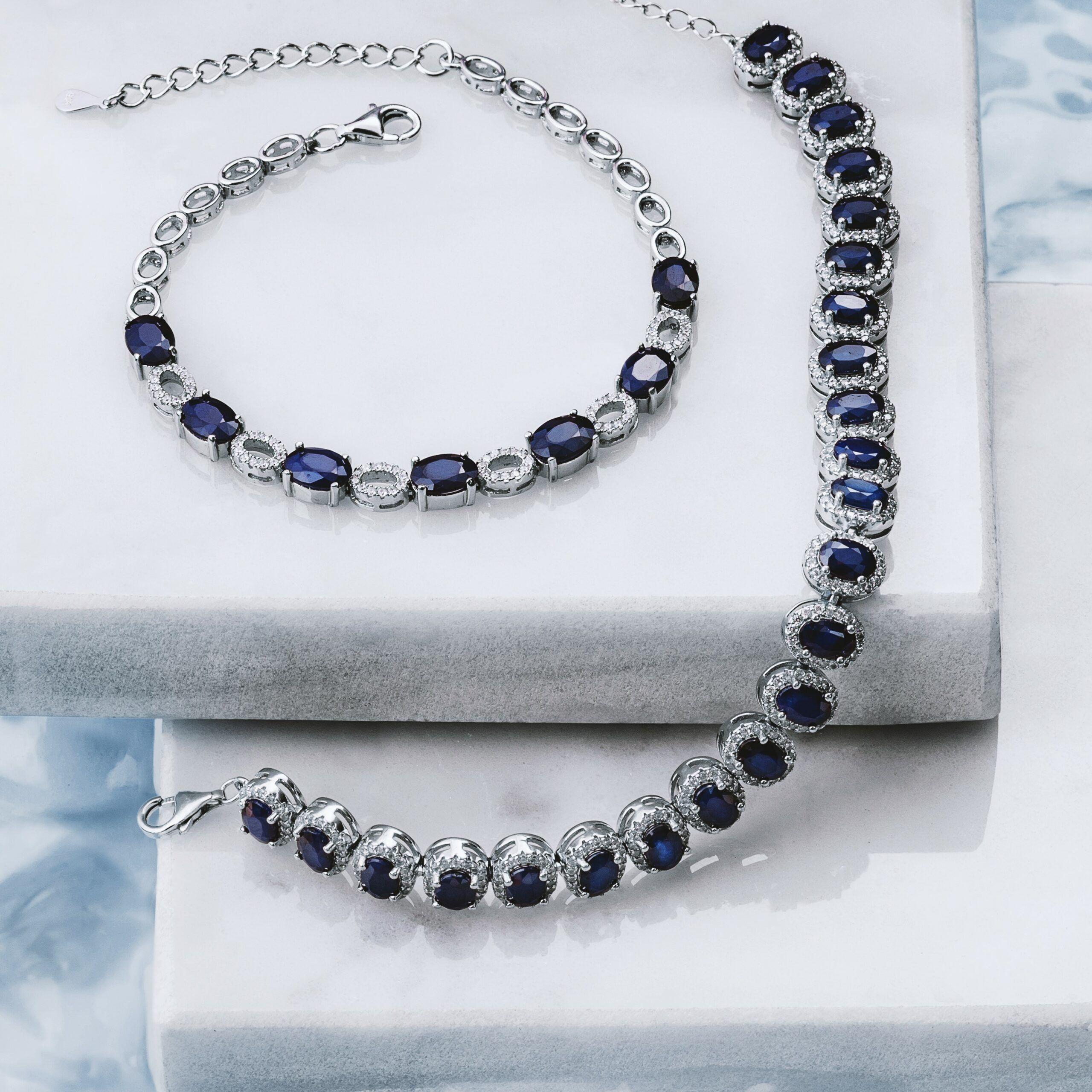 Pulsera Bloom Zafiro Azul Natural 10,41Ct-2