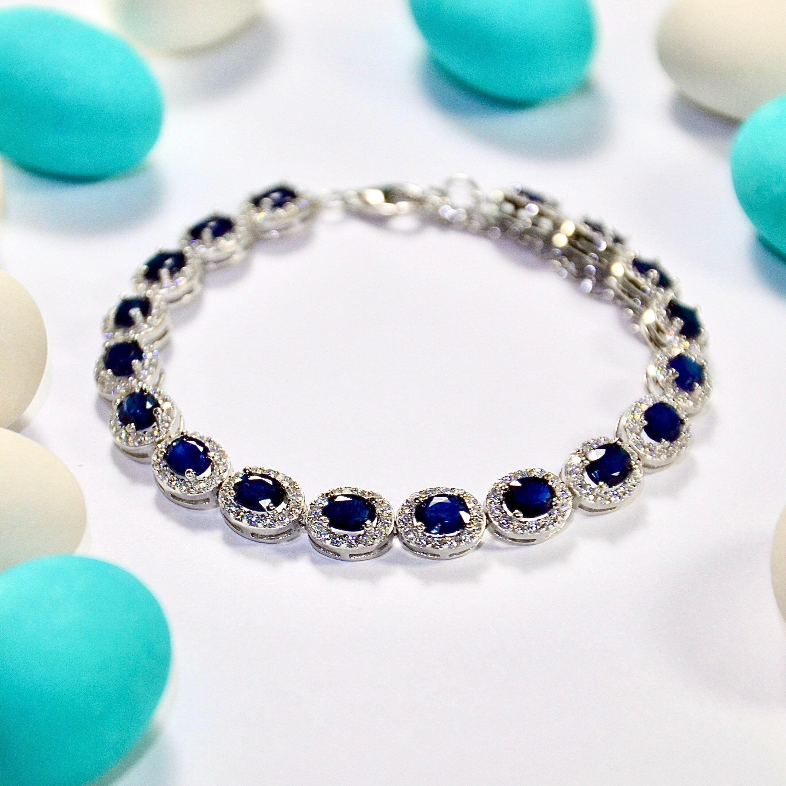 Pulsera Bloom Zafiro Azul Natural 10,41Ct-4