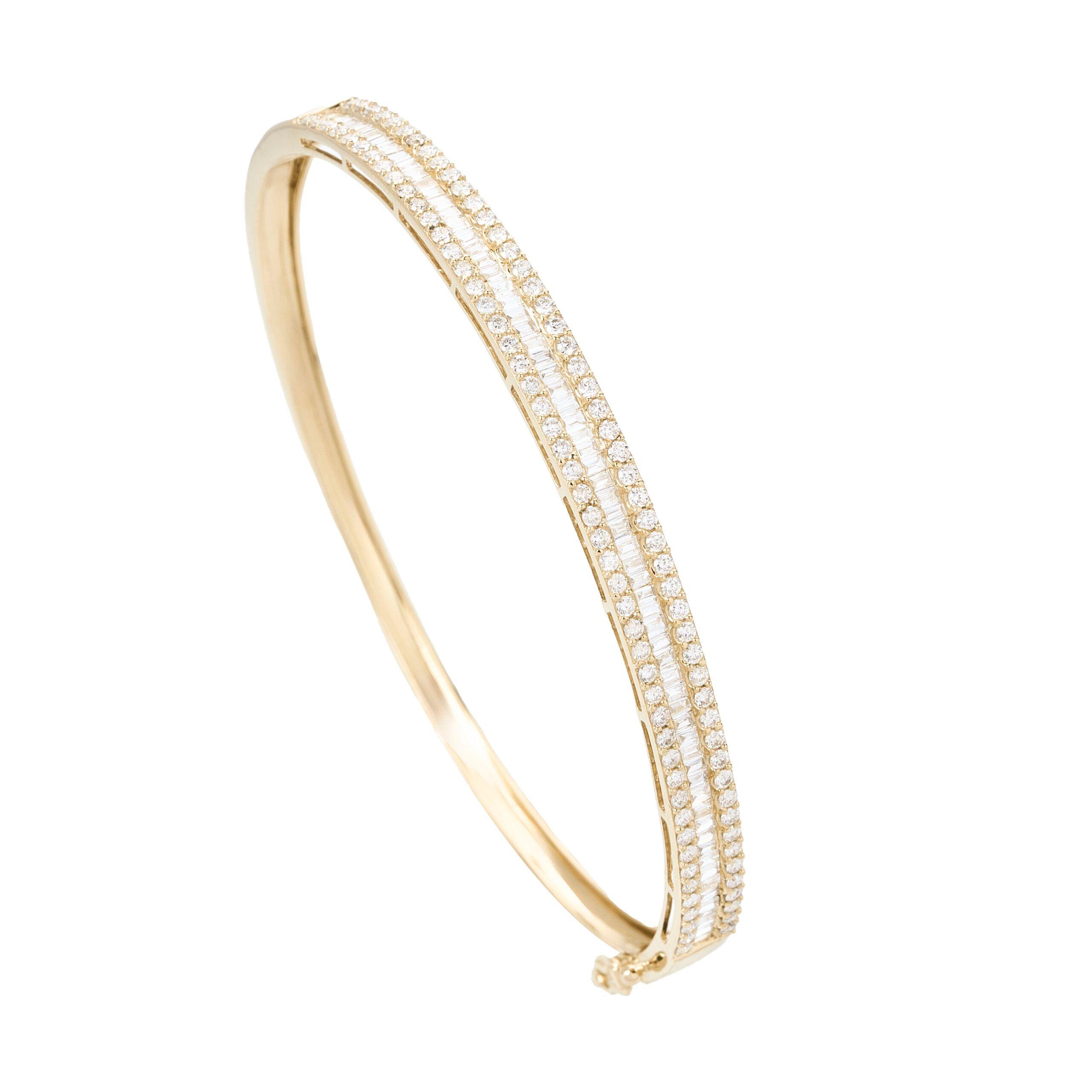 Esclava de Oro Amarillo 18k con Baguette-2