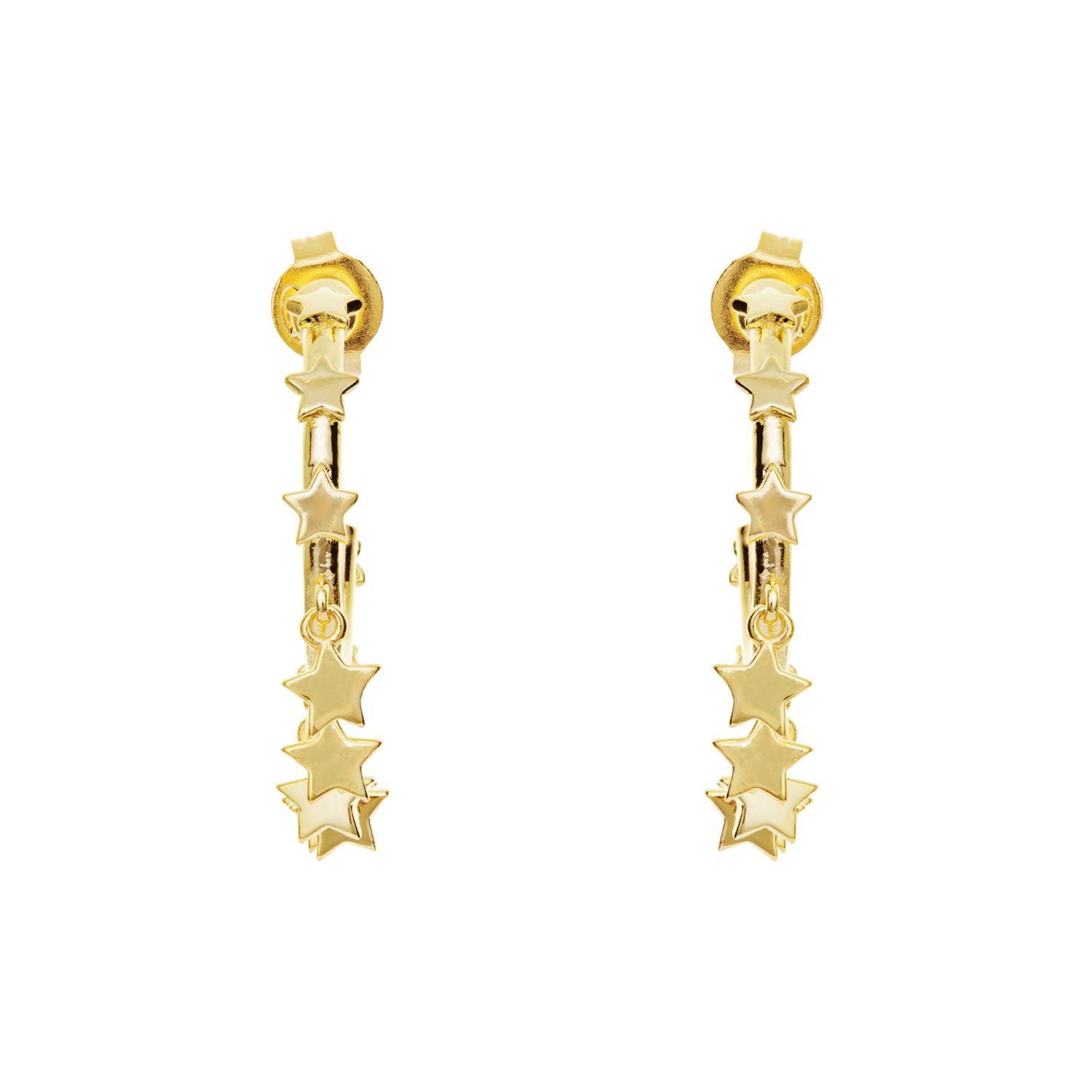 Argollas Con Estrellas Colgantes-0