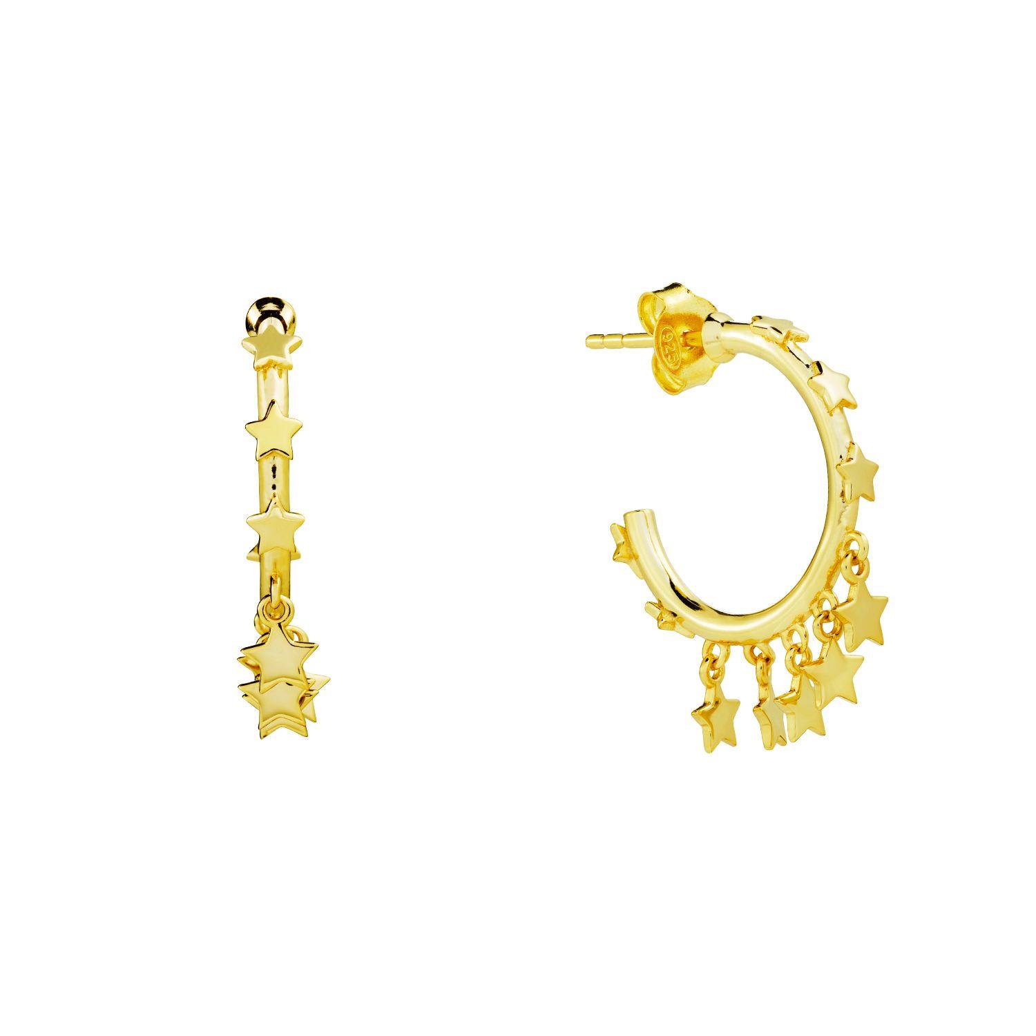 Argollas Con Estrellas Colgantes-1