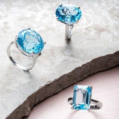 Anillo  Blue Topaz Natural 15-1