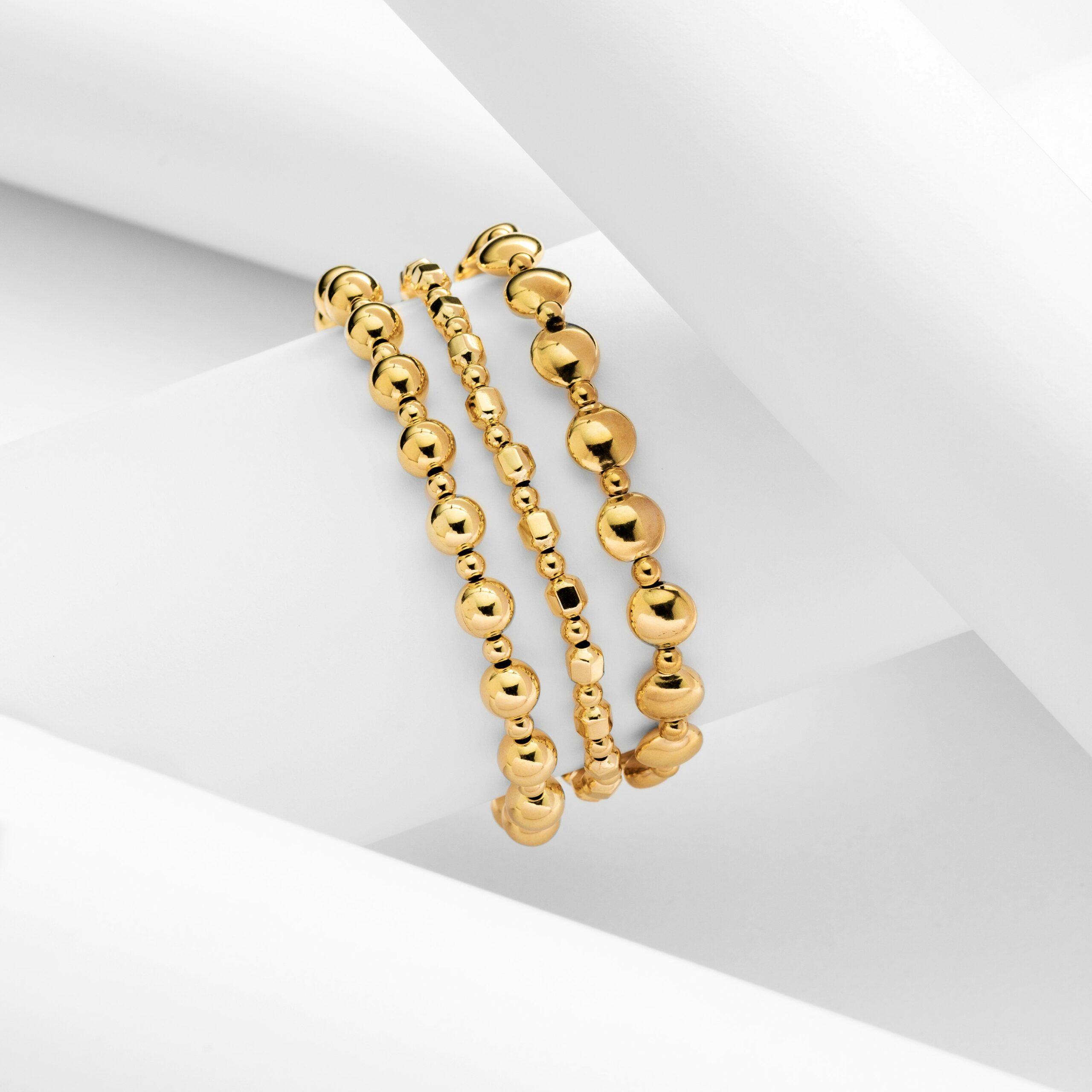 Pulsera Dorada Bolitas 3Mm Y Bolitas 7Mm-2