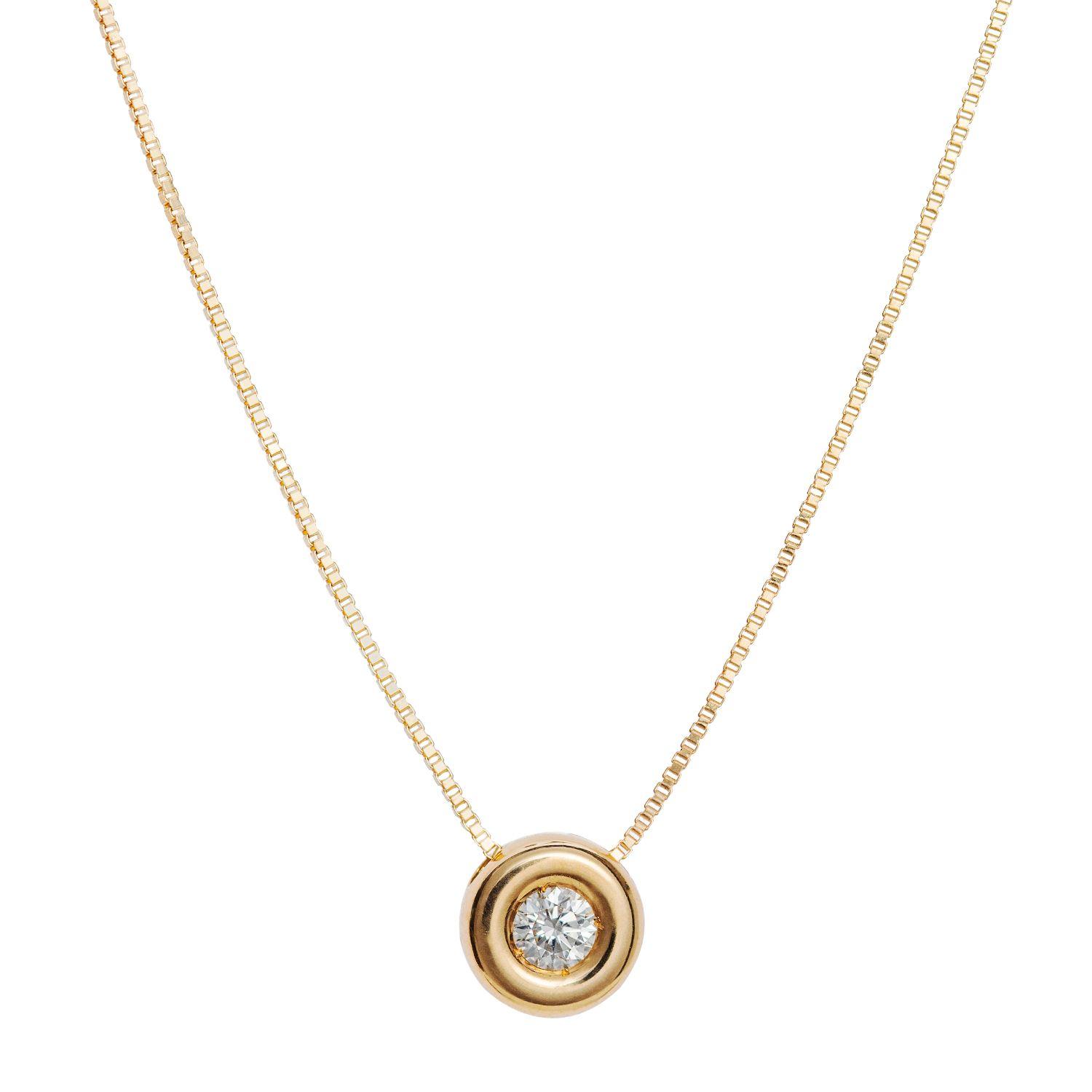 Punto De Luz Oro Amarillo 18K Diamante Bisel 0.10 Ct-0