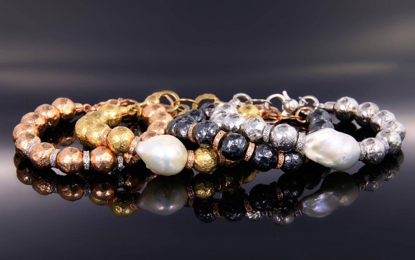 Pulsera Bolita Martillada Plata-2