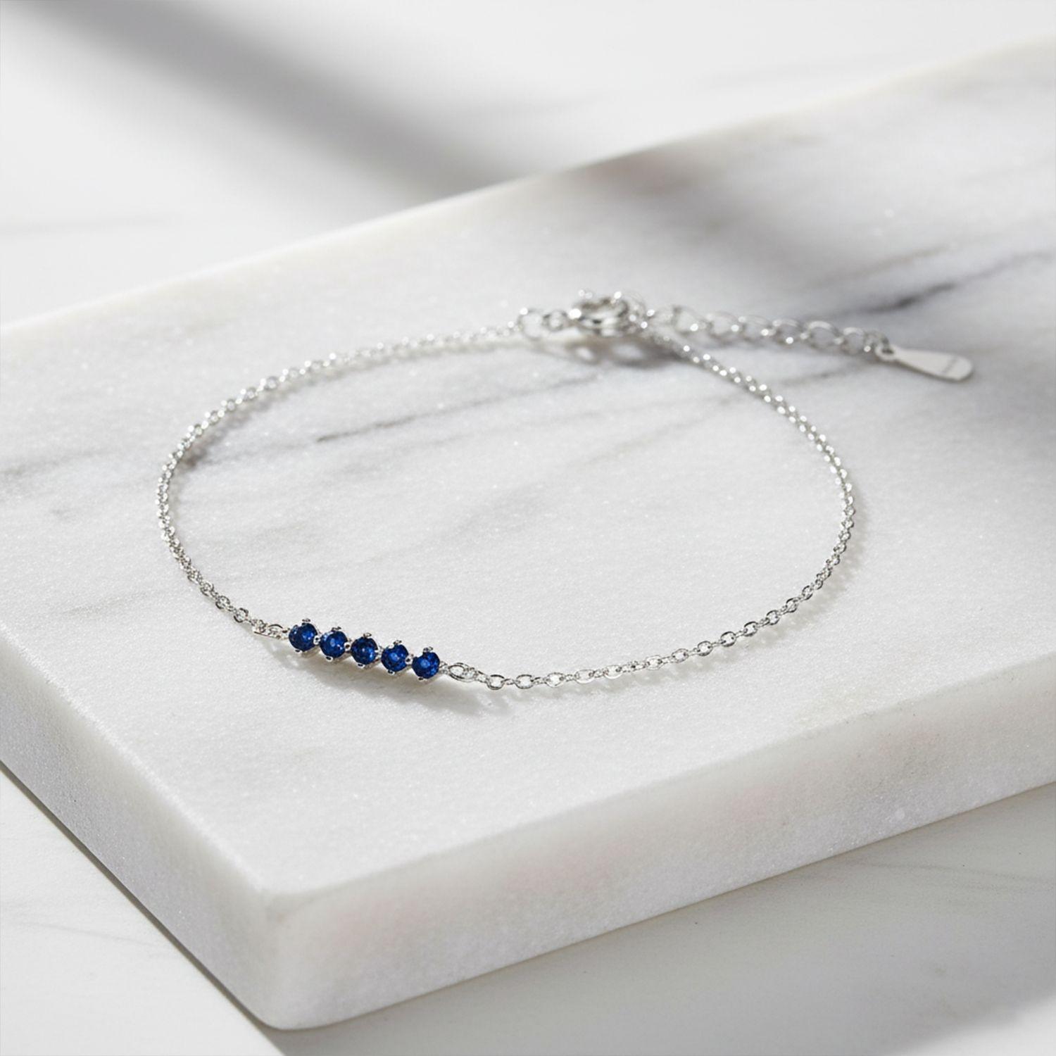 Pulsera de 5  zafiros Naturales en grifa-2