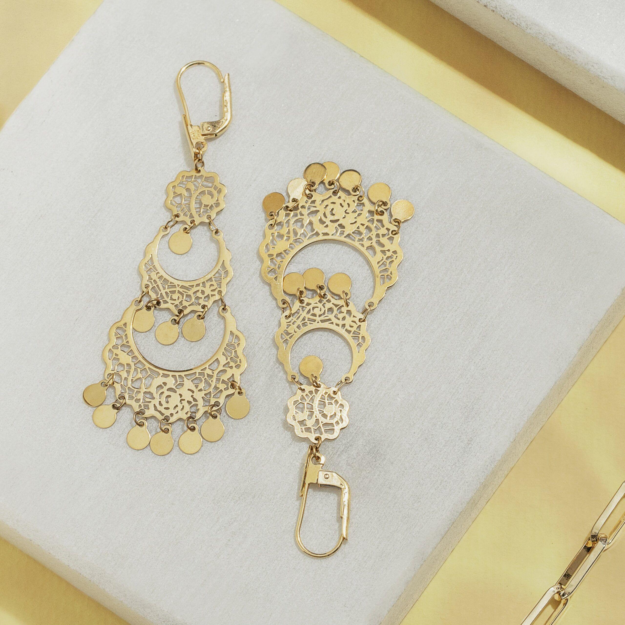 Aros Chandelier Oro Amarillo 18K-1