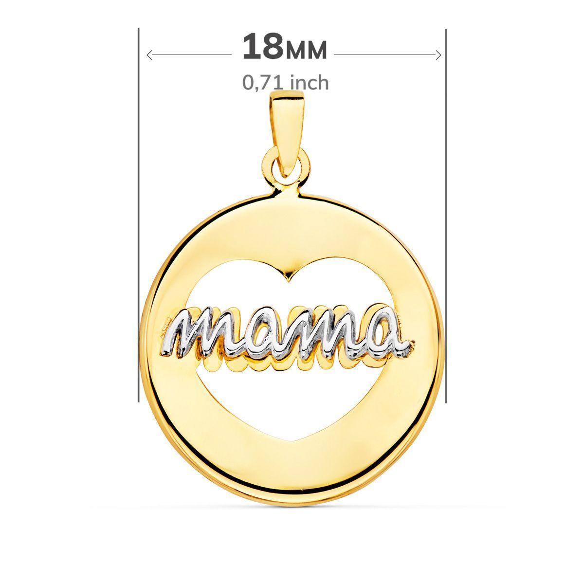 Medalla Oro Corazón Calado Mamá-2