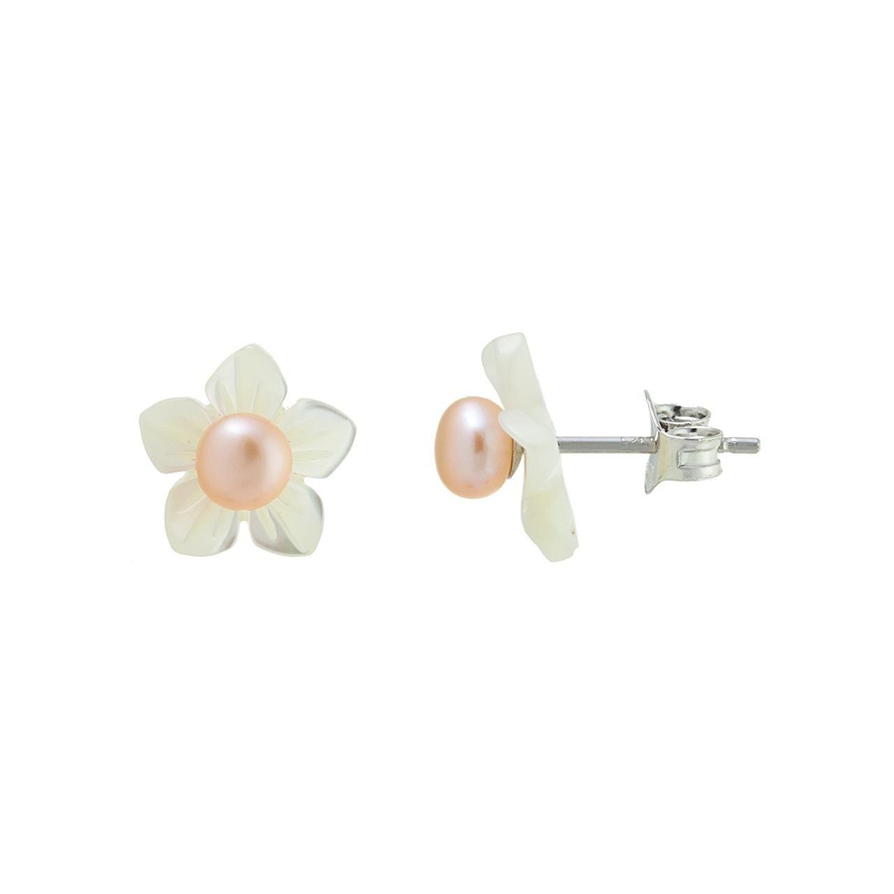 Aros Flor Pequeña Nacar-0