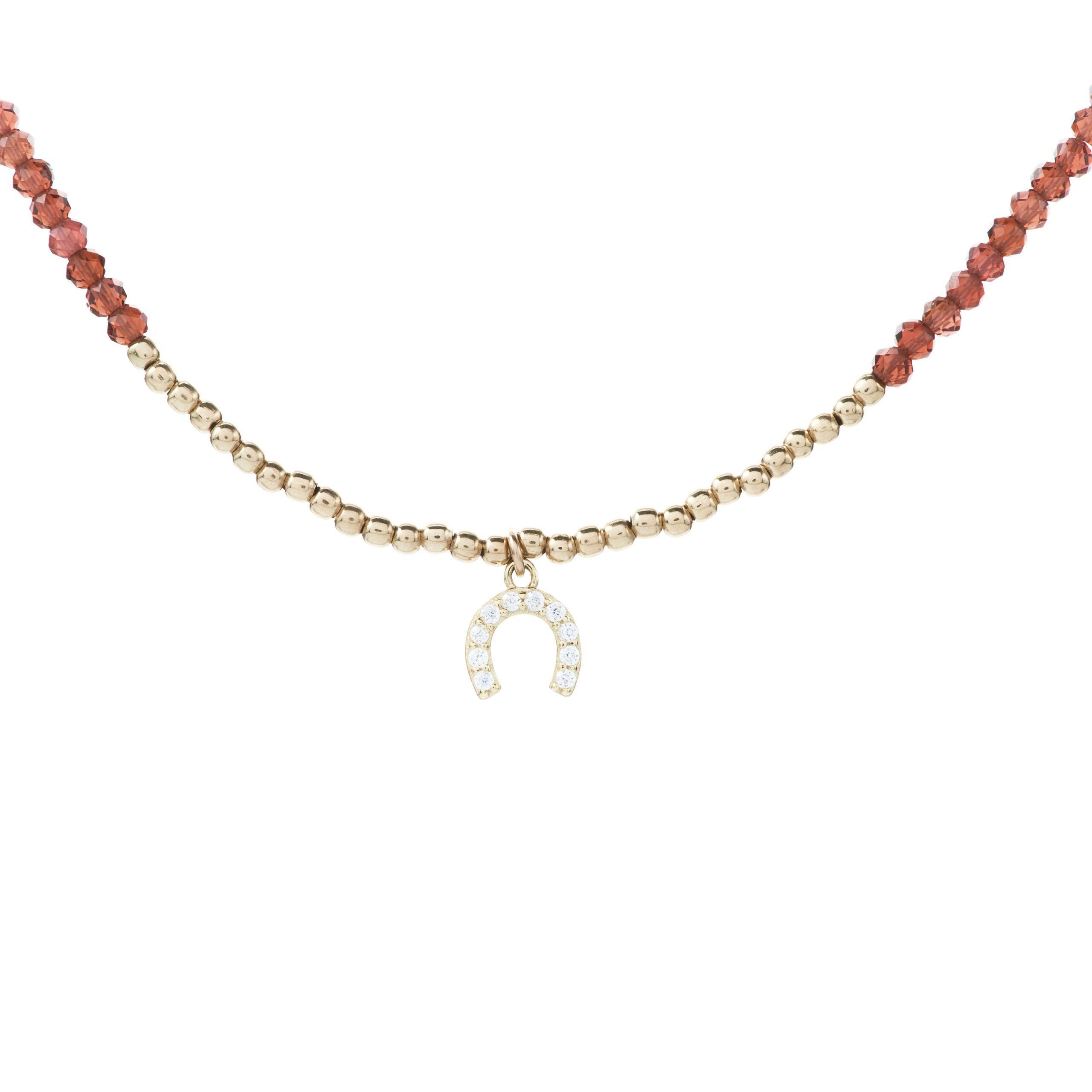 Collar Plata Granate Con Herradura-0