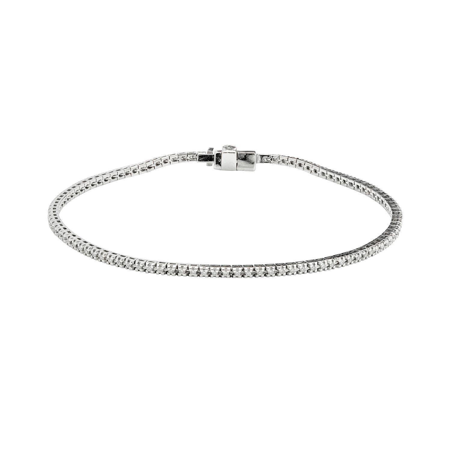 Pulsera Tennis Brillantes 0.46Ct Oro Blanco 18K-0