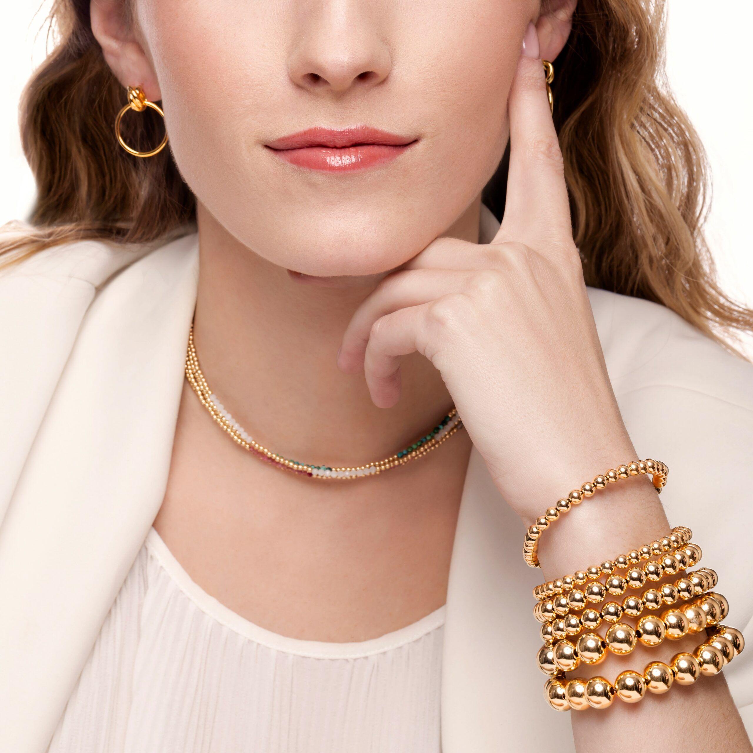 Pulsera Dorada Bolitas Vermeil - 10Mm-4