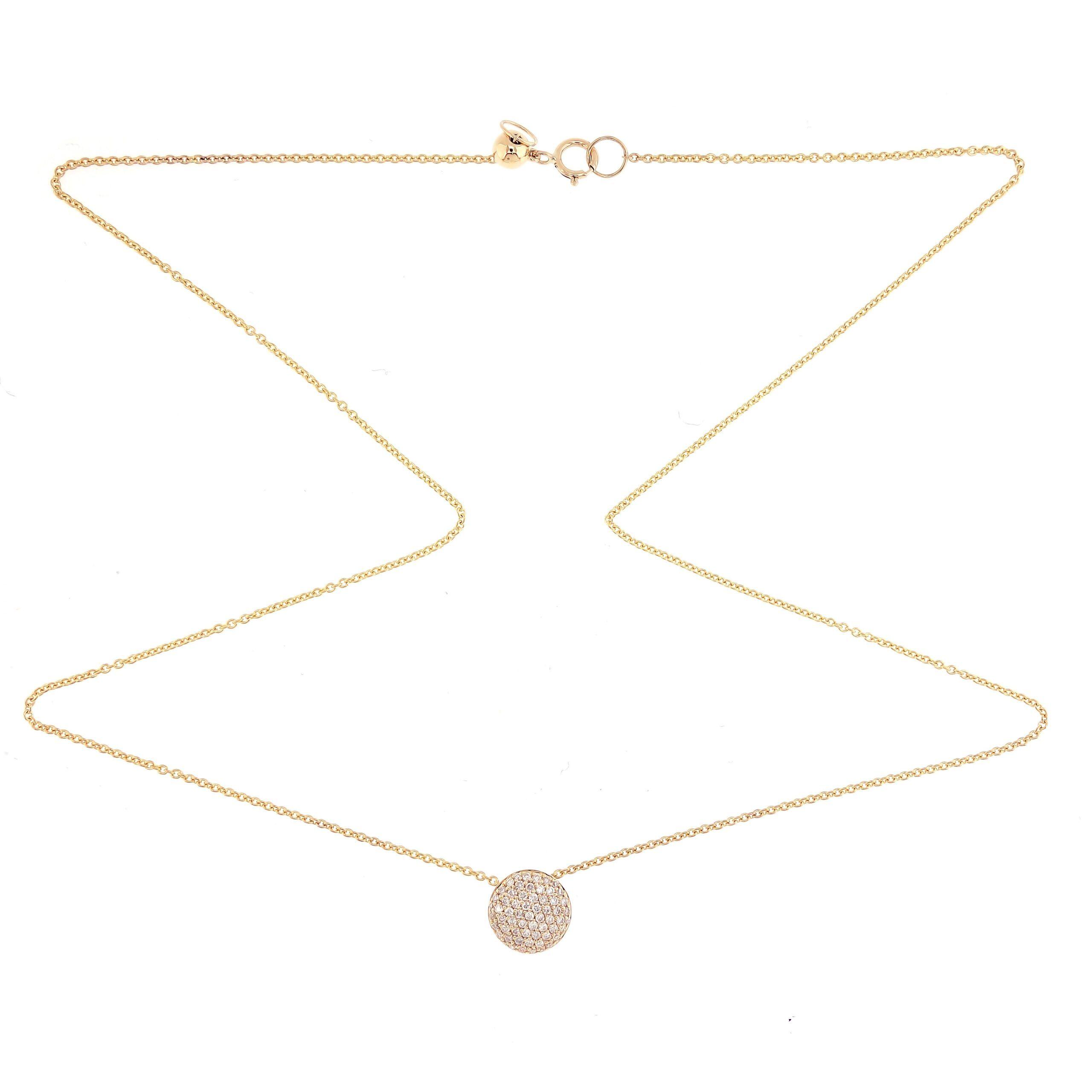 Collar Oro Amarillo Colgante Con Brillantes Pave 0.25Ct-1