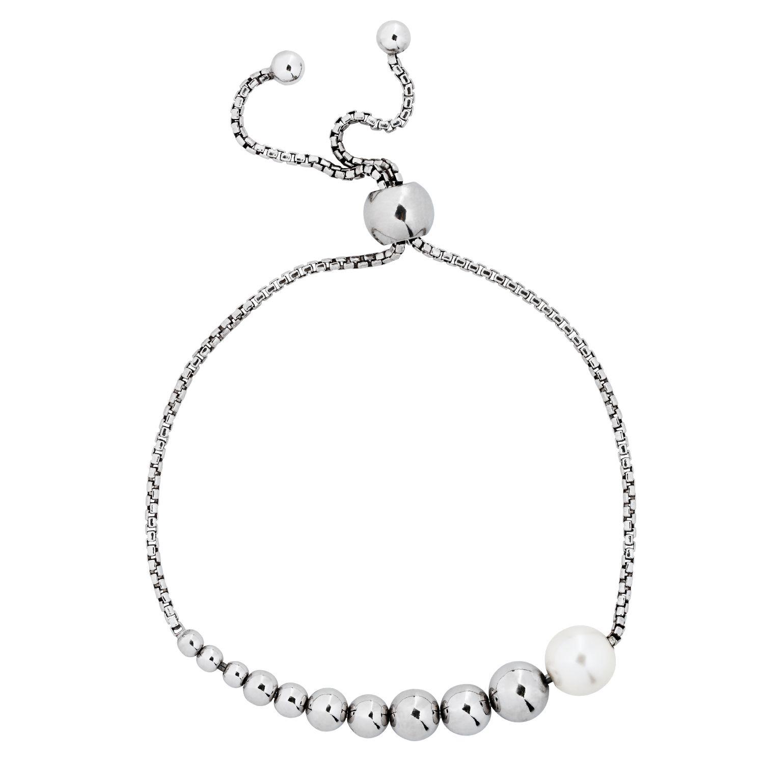 Pulseras Bolitas Ajustable Plata 925-0