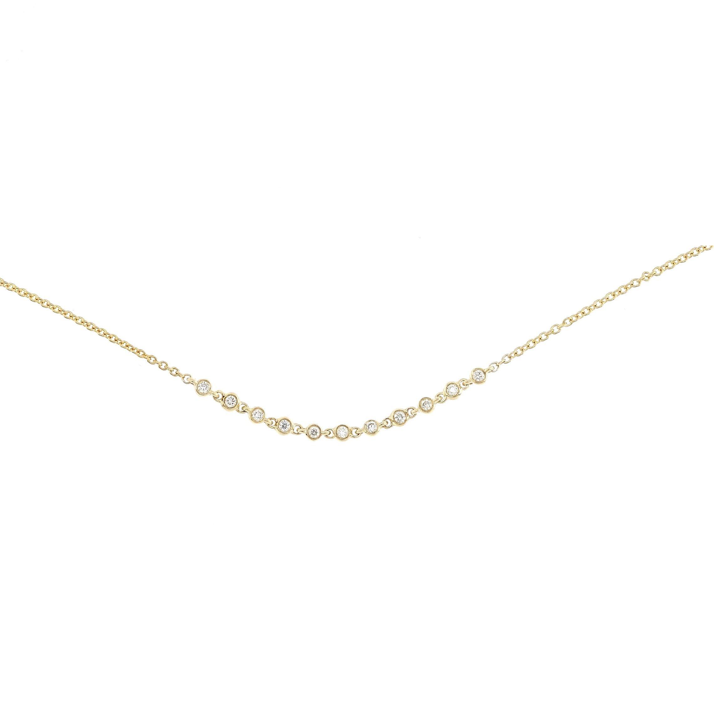 Collar Oa Cadena Brillante Bisel 0.10Ct-0