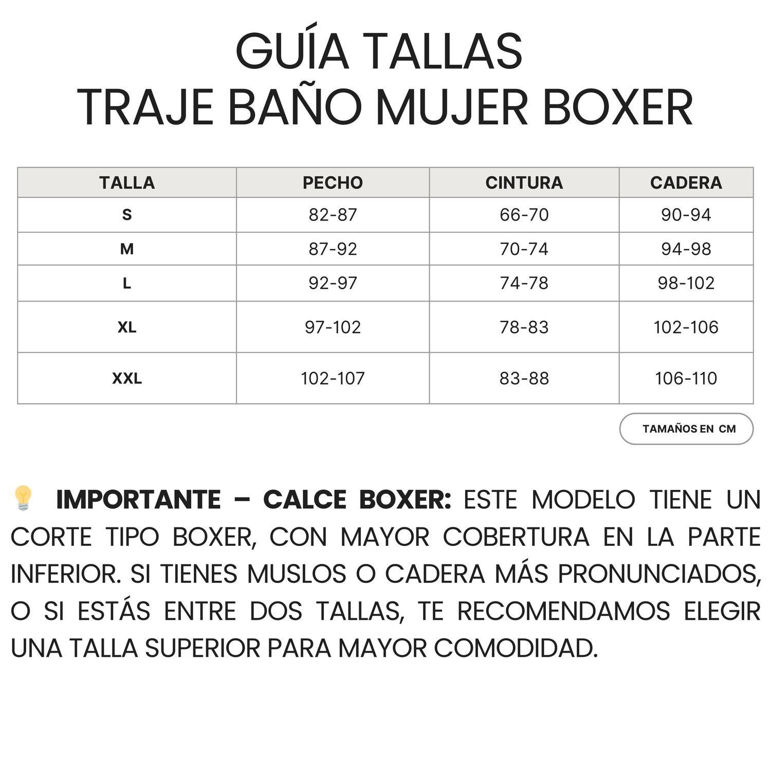 Traje de Baño Mujer Natación Boxer - Four Negro Rosa-3