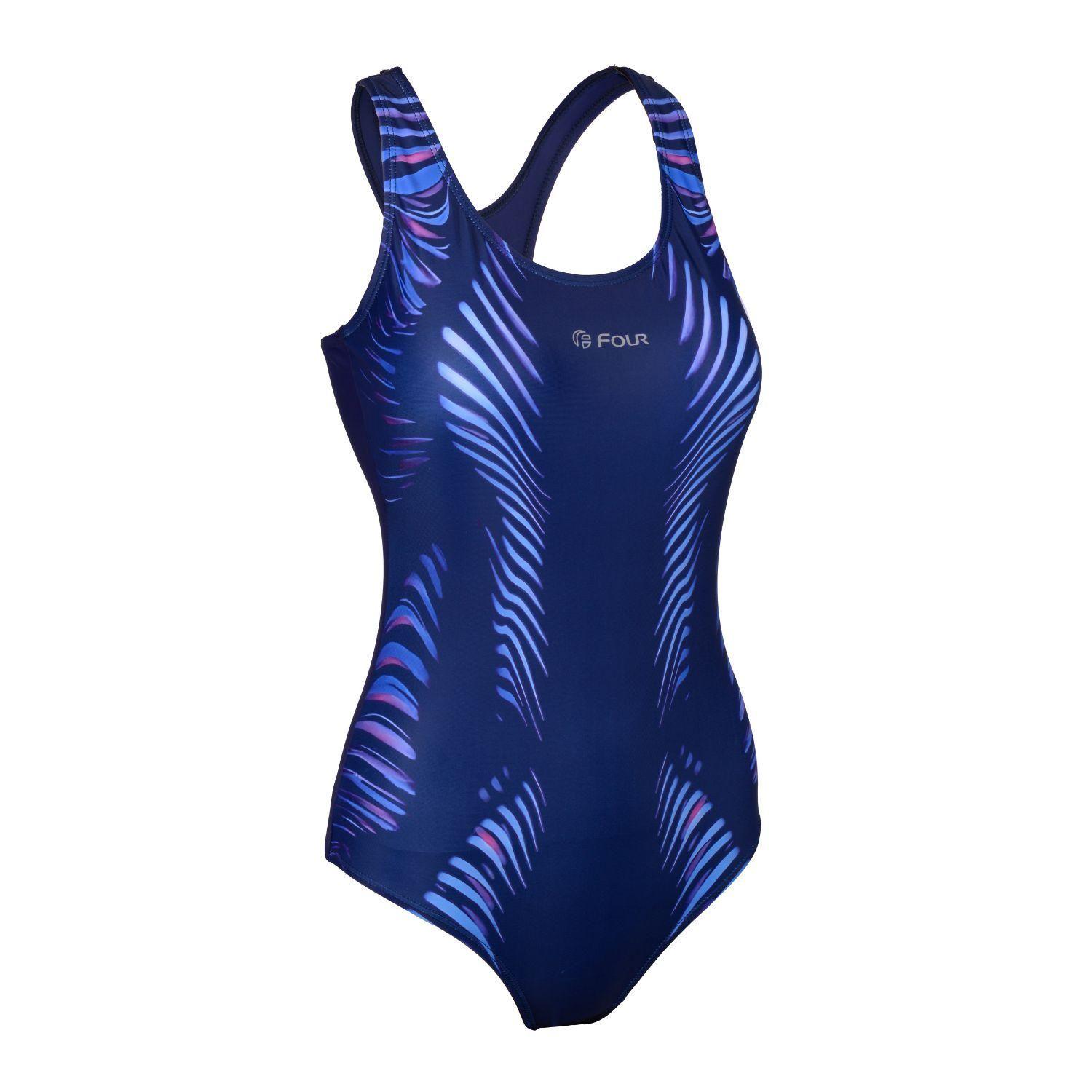 Traje de Baño Natación Mujer Four Oceanfit Azul Marino-1