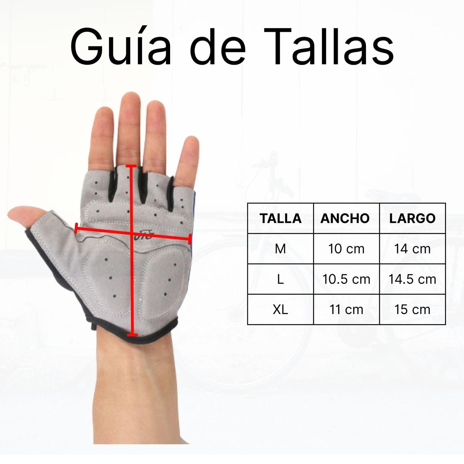 Guantes de Ciclismo Cortos Sin Dedos Negro - Río-4