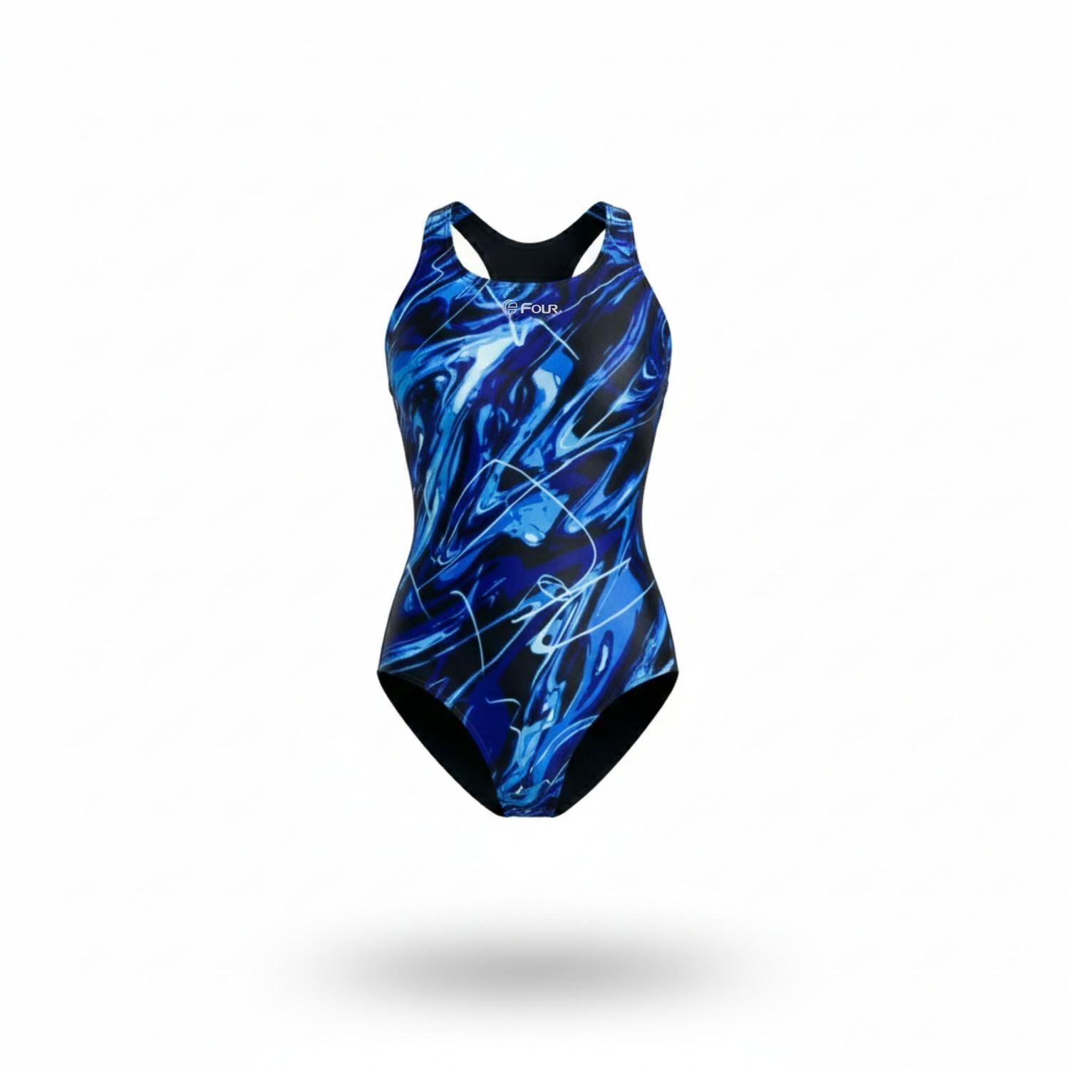 Traje Baño Natación Four Freeze Mujer Sublimado Azul-2