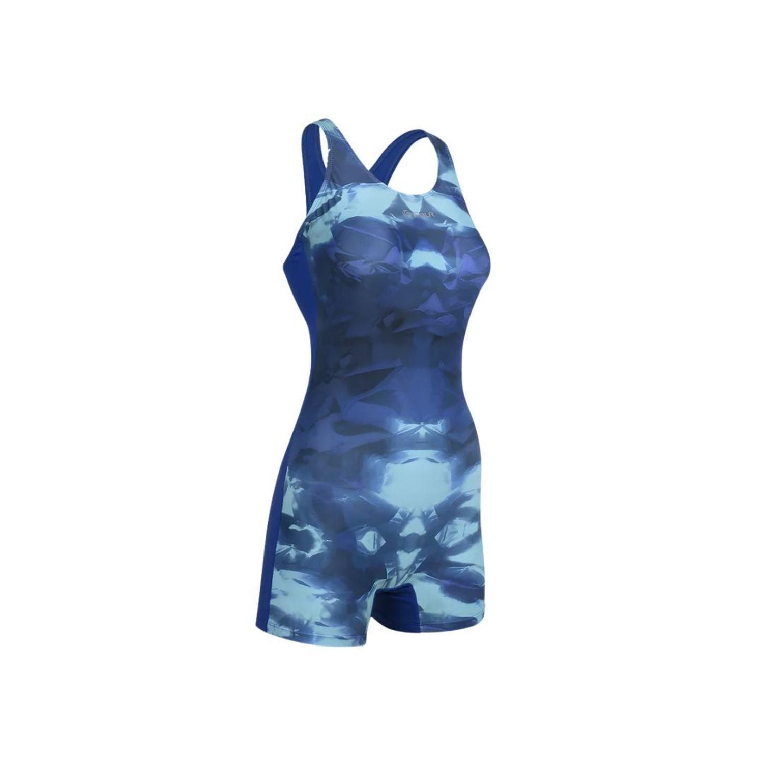 Traje de Baño Mujer Natación Boxer - Four Azul Aqua-1