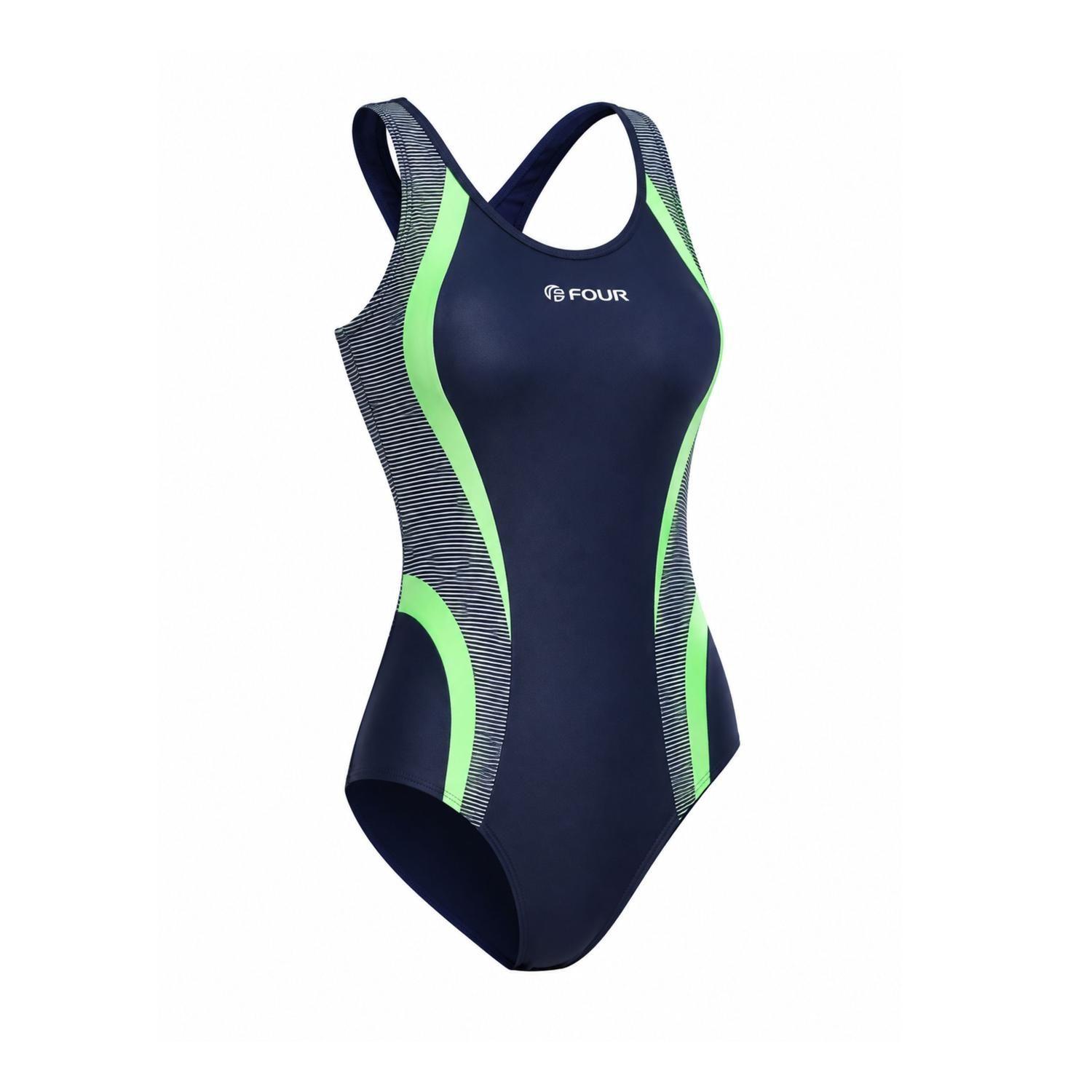 Traje de Baño Natación Mujer Four Velocity Azul Marino-2