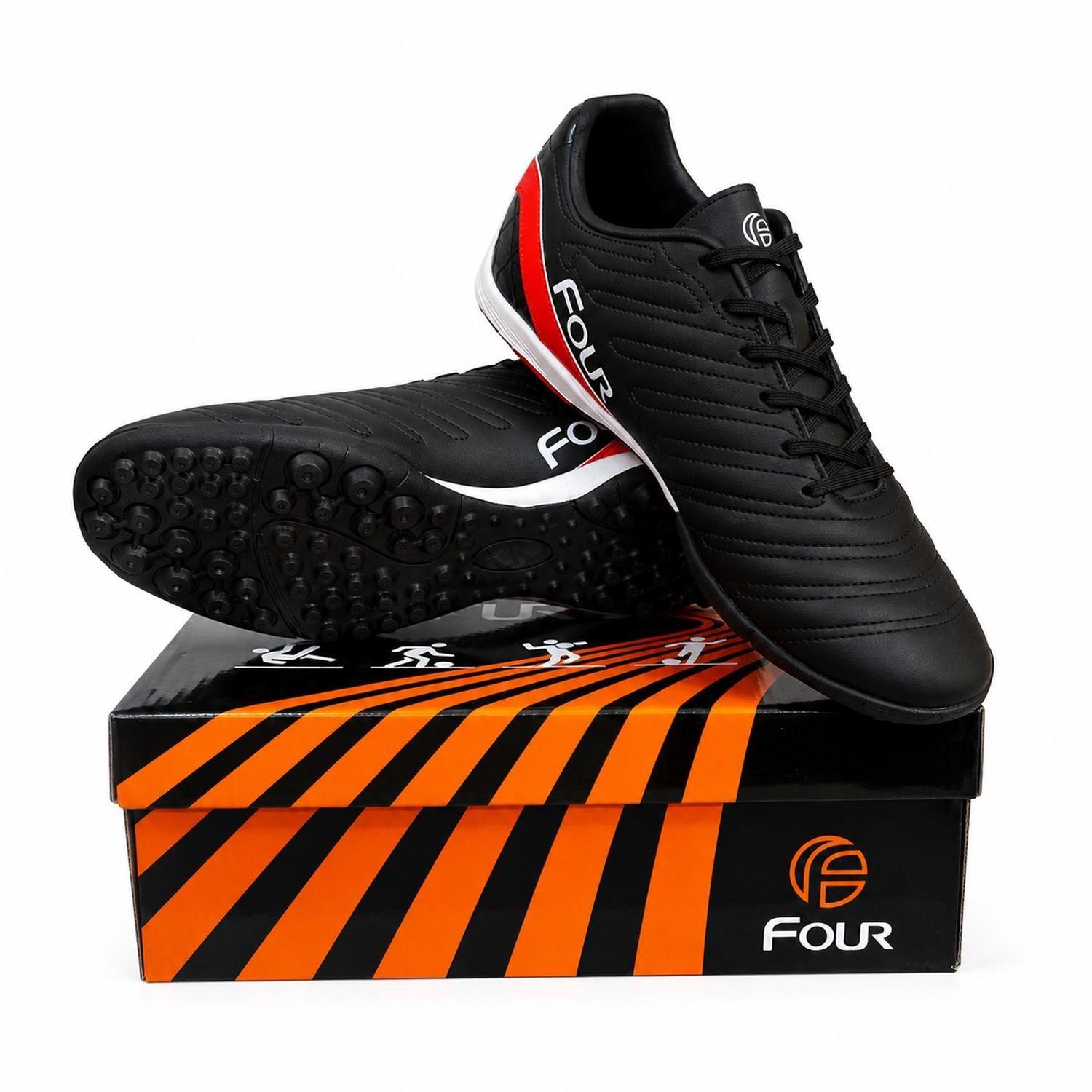 Zapatos Baby Fútbol Four Strike Negro Pasto Sintético-2