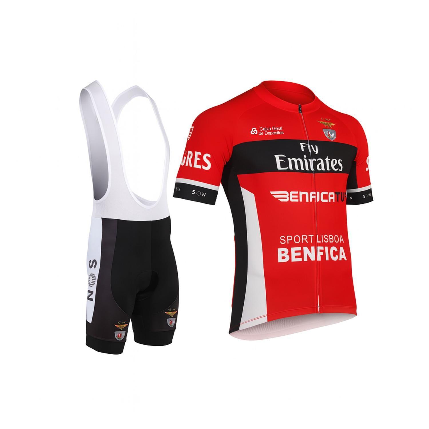 Traje de Ciclismo Manga Corta Profesional - Benfica Rojo Negro-2