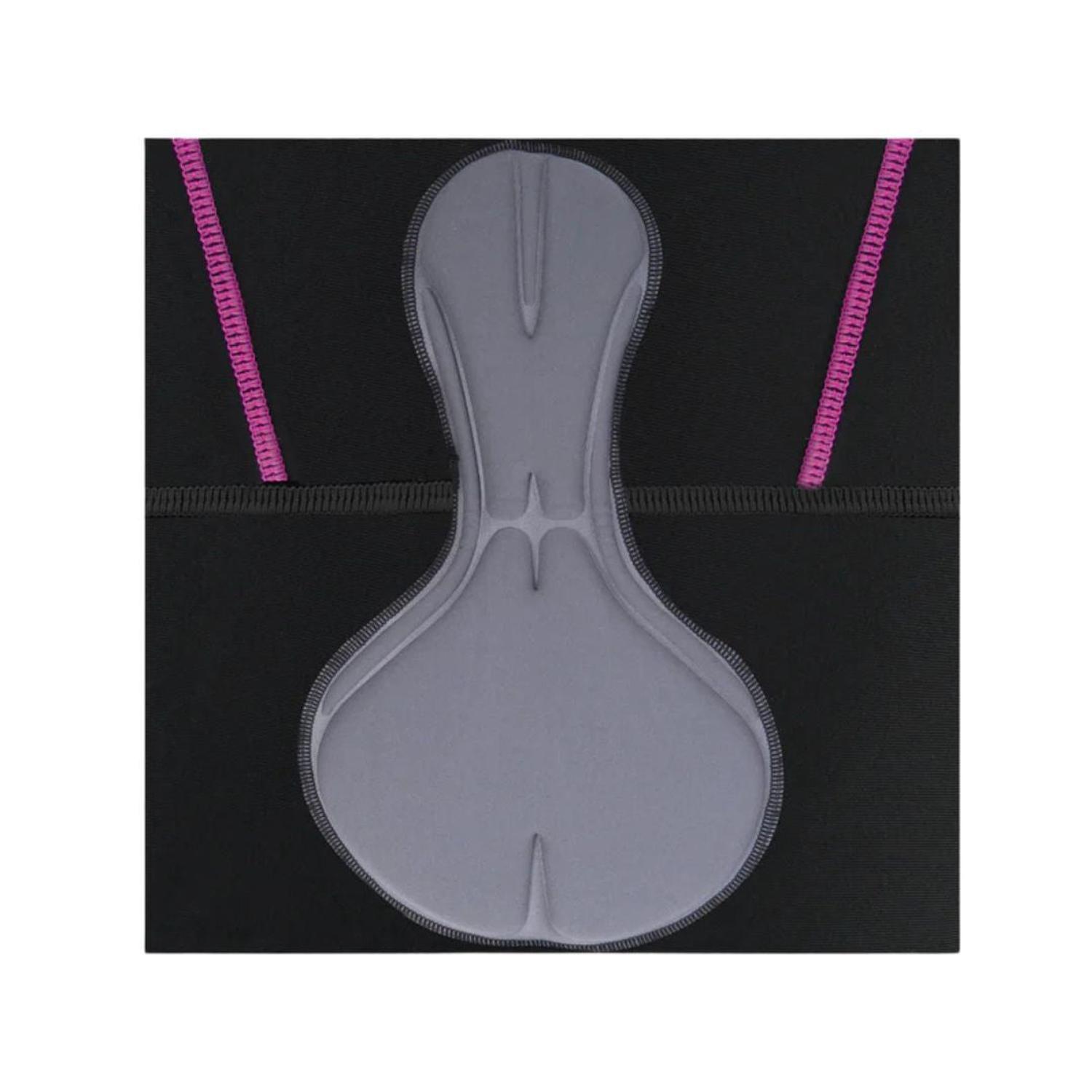 Short Ciclismo Mujer Four Acolchado Negro Rosado-4