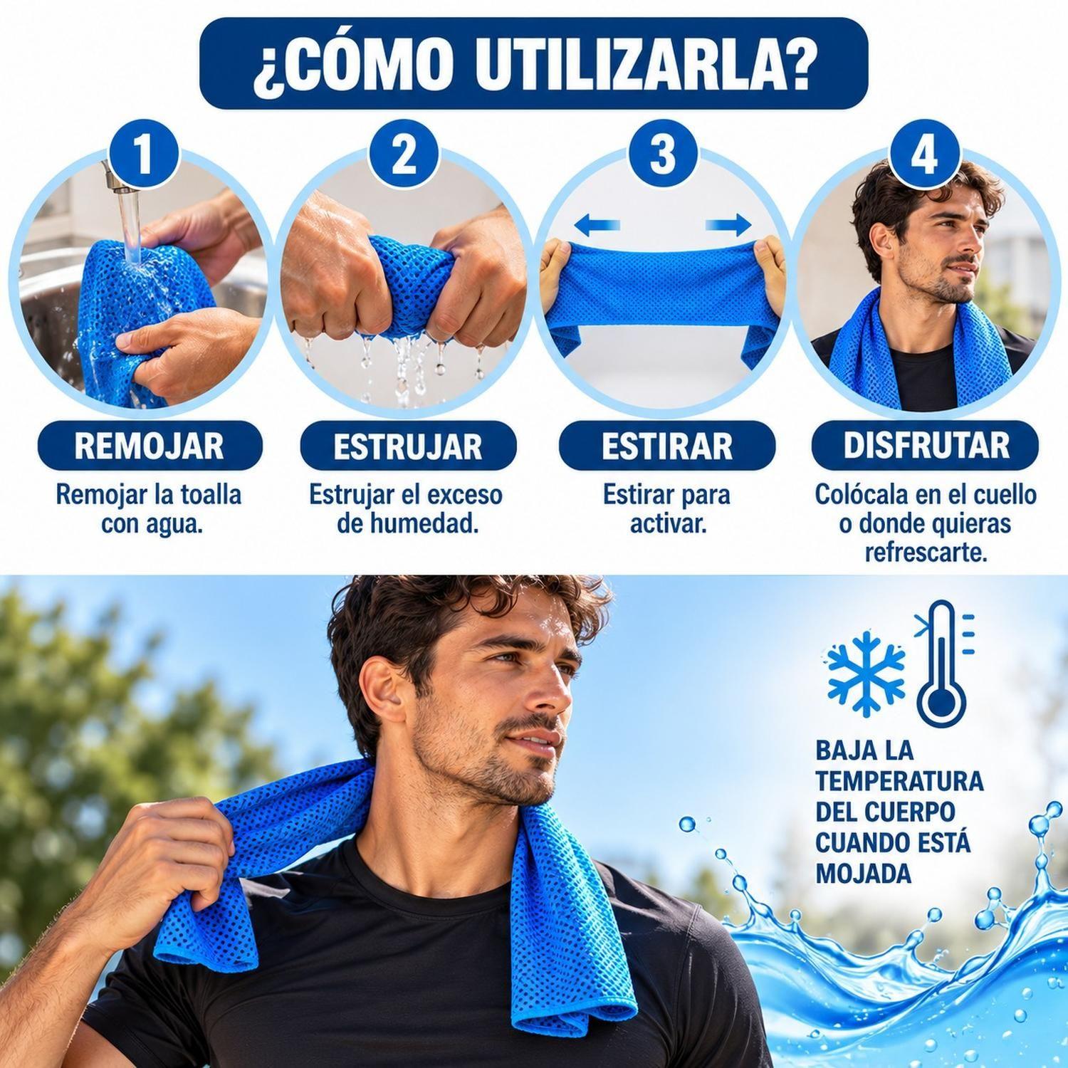 Toalla Refrescante Instant Cooling 80 x 30 cm – Azul-2