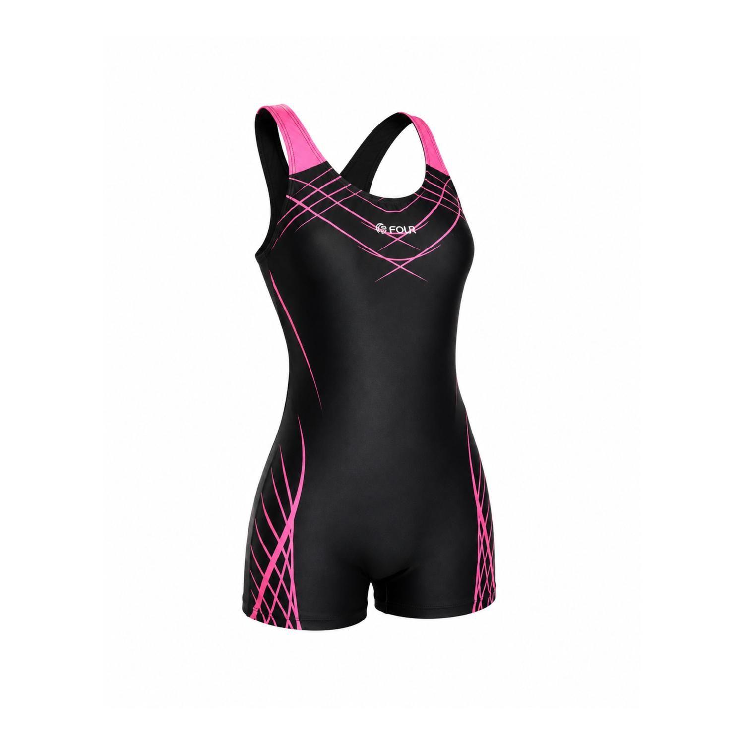 Traje de Baño Natación Mujer Boxer Four Pulse Negro-1