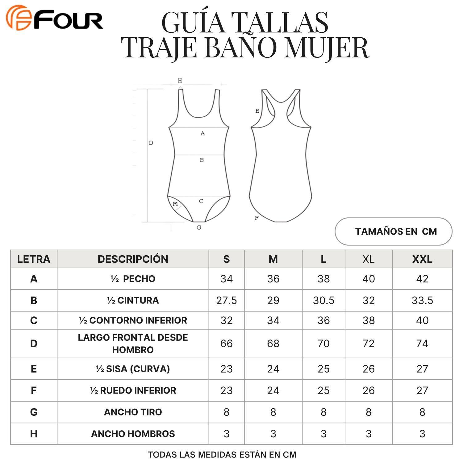 Traje de Baño Mujer Natación - Four Lila Negro-3