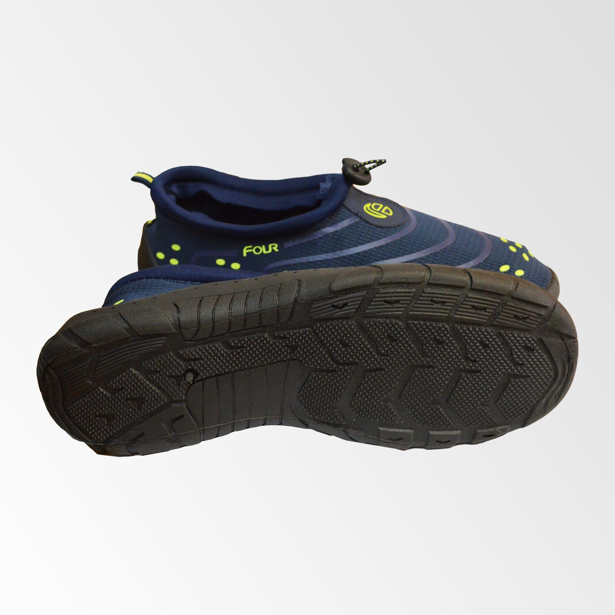 Zapatilla de Agua Azul Marino-con Pintas Verde Lima-1