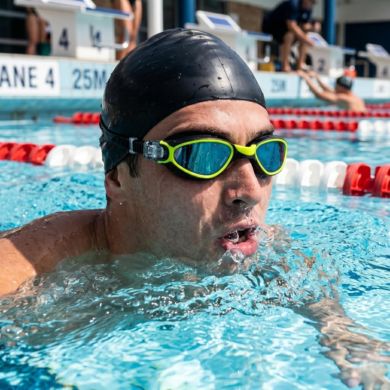 Lentes de Natación Four Polarizados UV - Amarillo/Negro-2